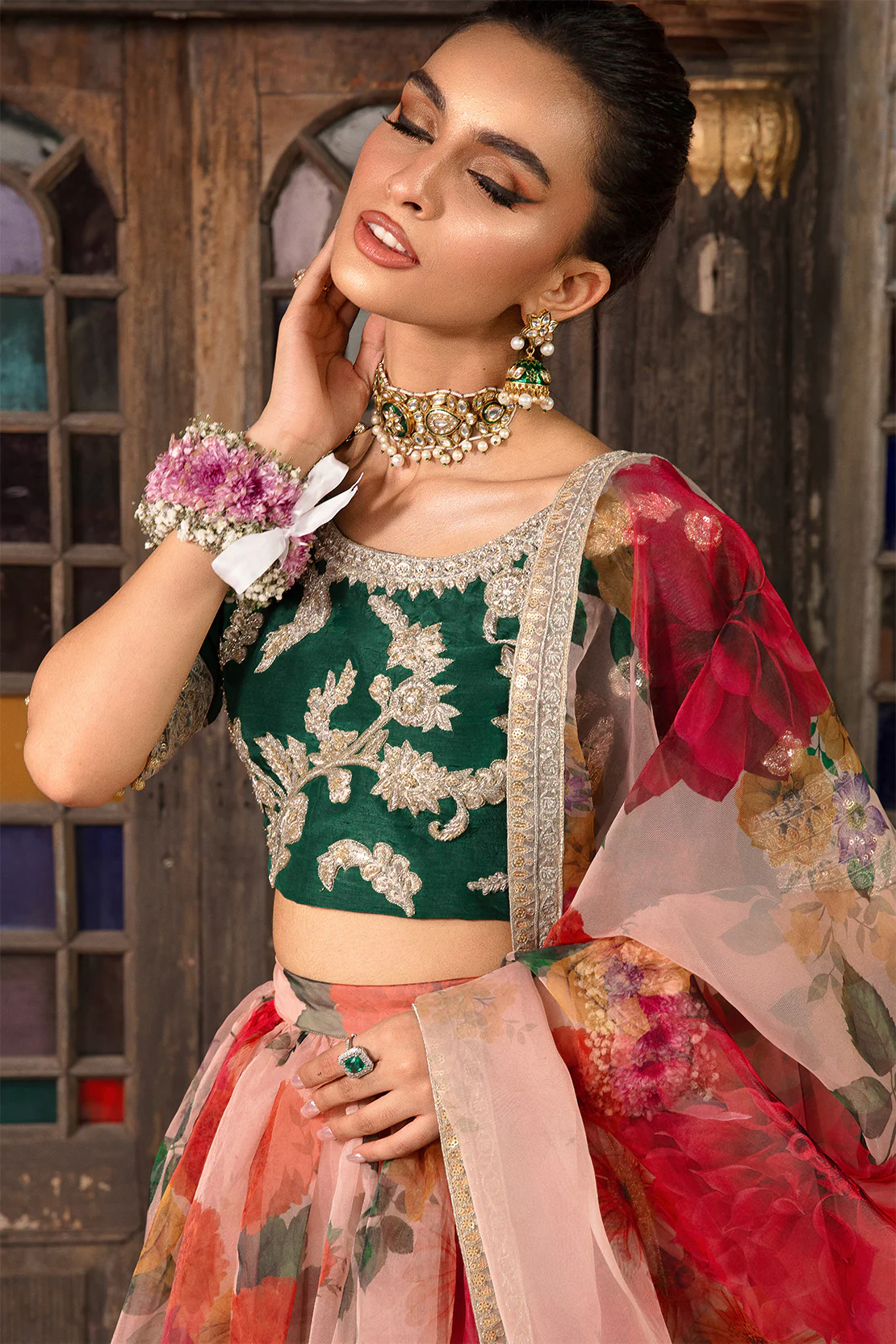 ALEESHA – 3PC RAWSILK & ORGANZA WEDDING FESTIVE PRET - Image 4