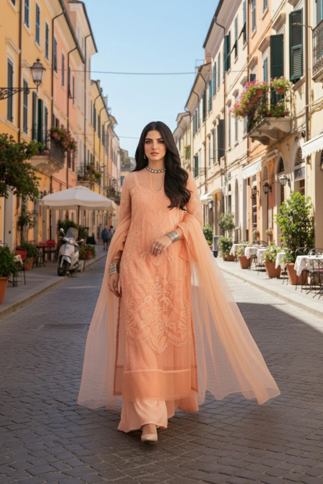 Angaan - 3PC Shirt, Inner & Dupatta LUXURY PRET - Image 3
