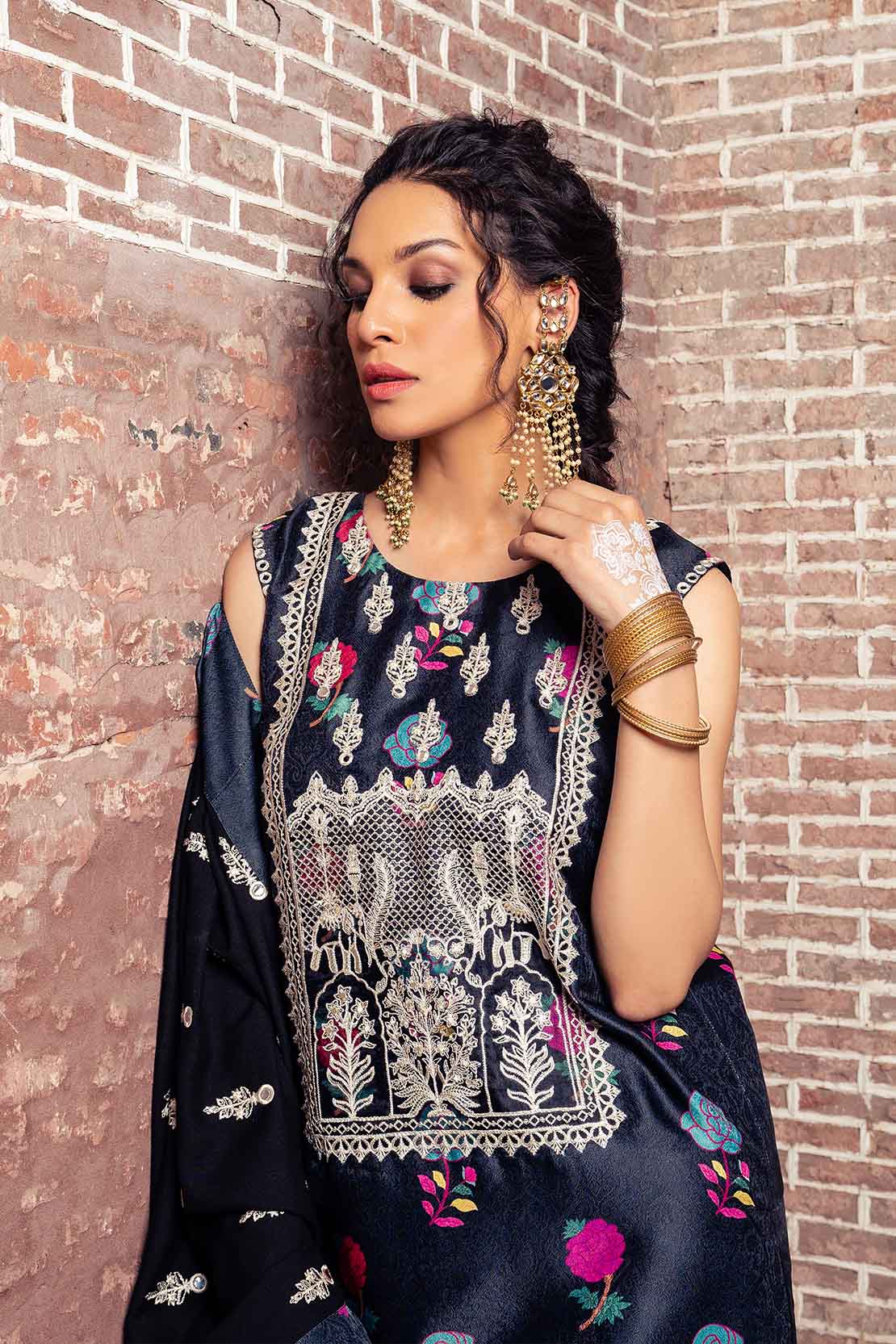 Embroidered Shirt & Shawl - Image 5