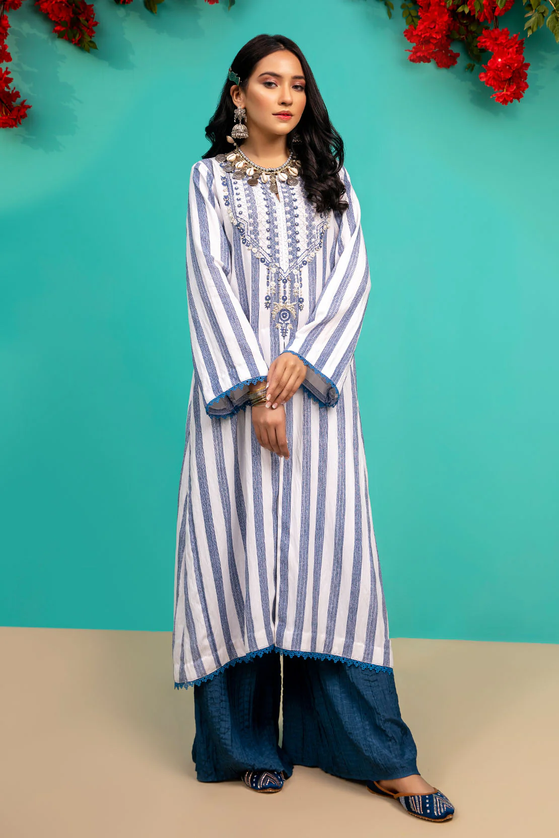 D523 STRIPED KURTI - Image 2