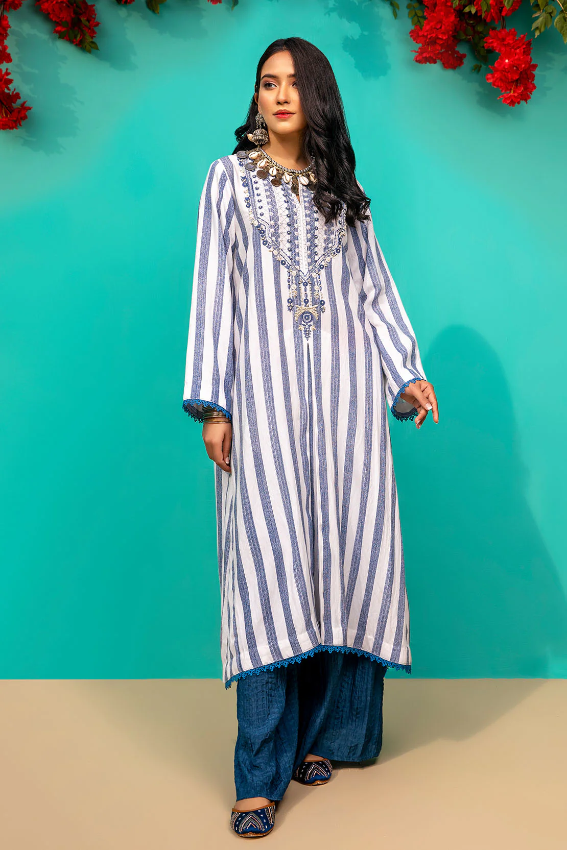 D523 STRIPED KURTI - Image 3