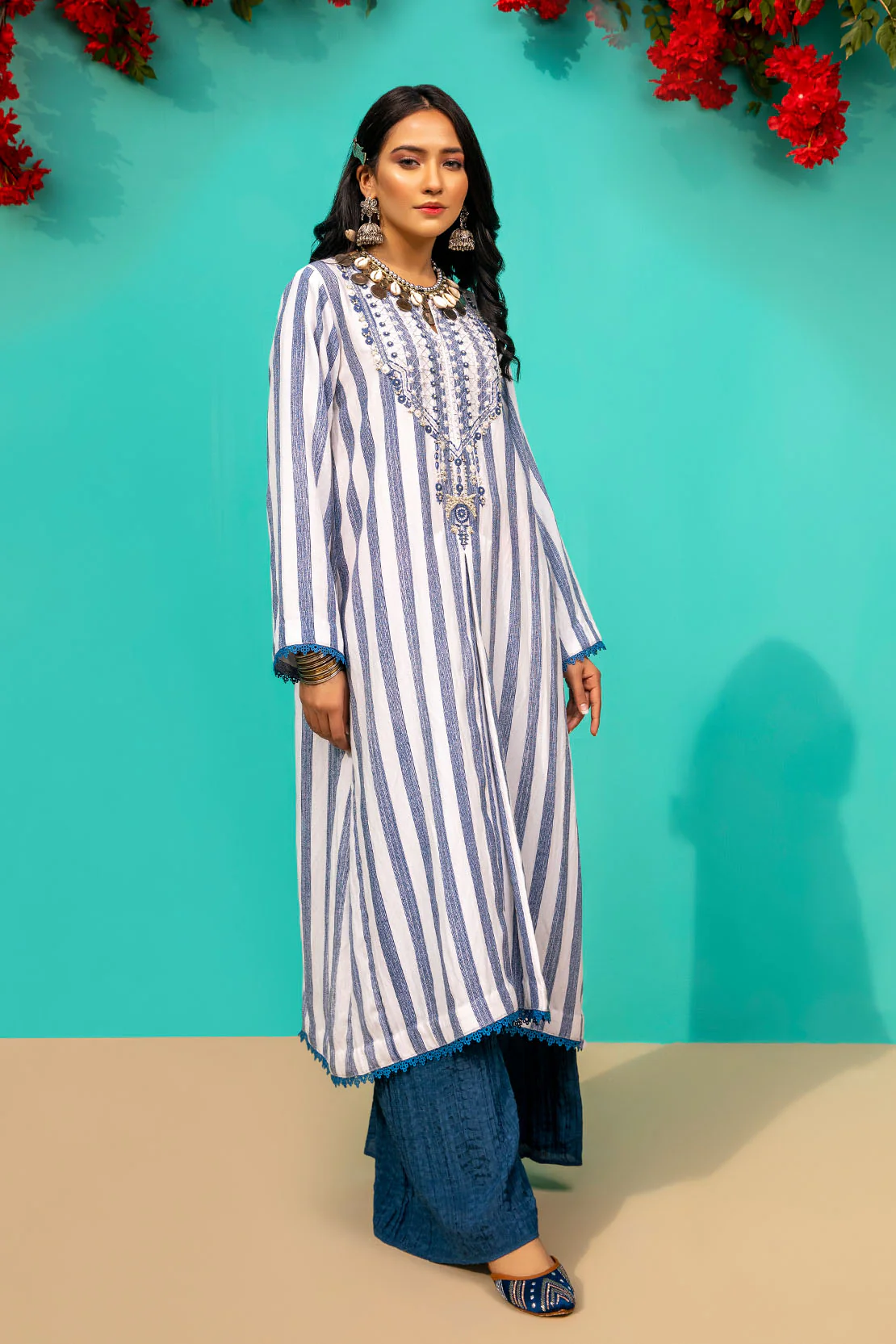 D523 STRIPED KURTI - Image 4