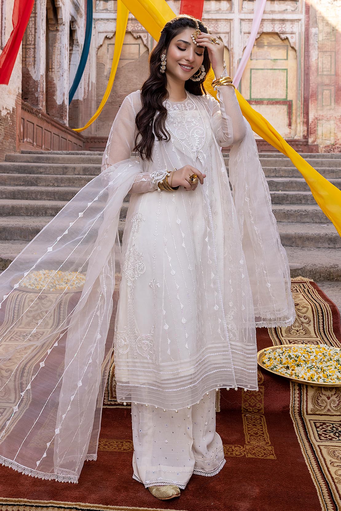 Embroidered Organza Suit - Image 3