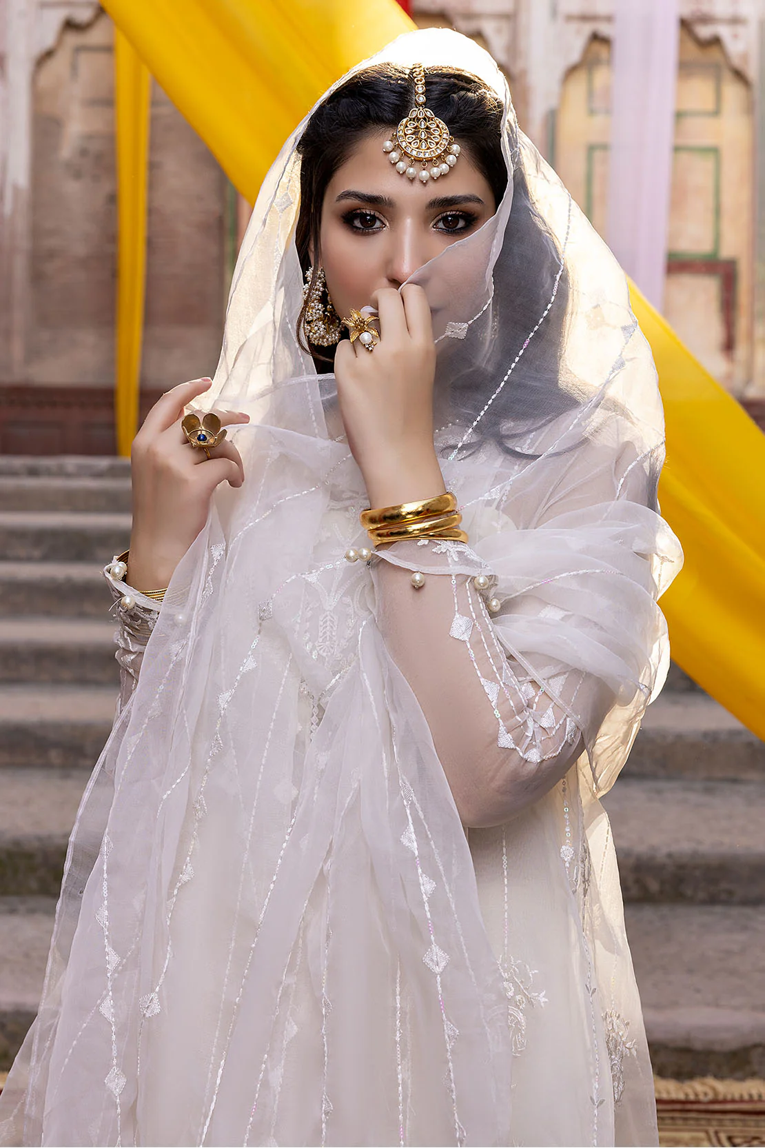 Embroidered Organza Suit - Image 9