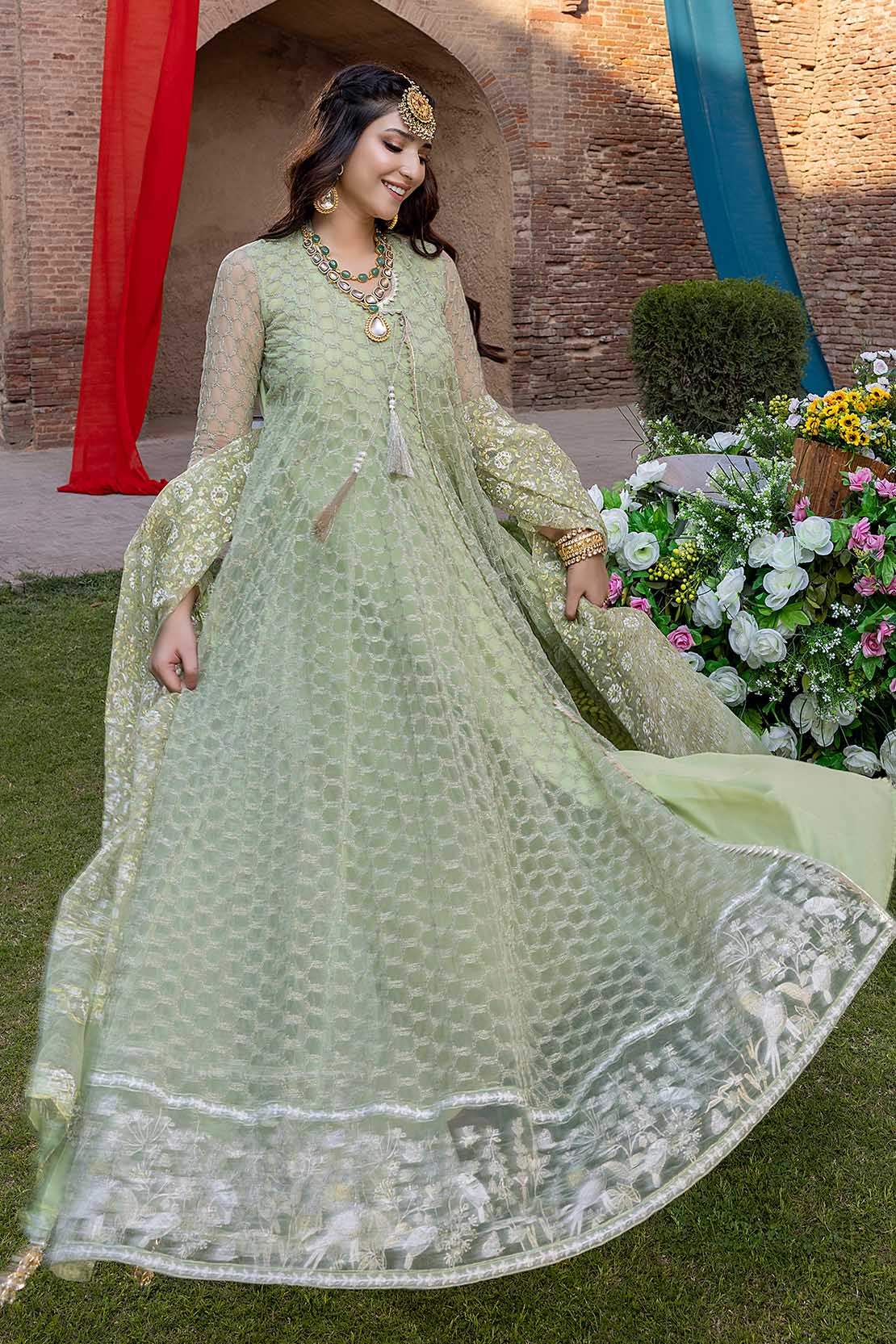 Embroidered Net Suit - Image 3