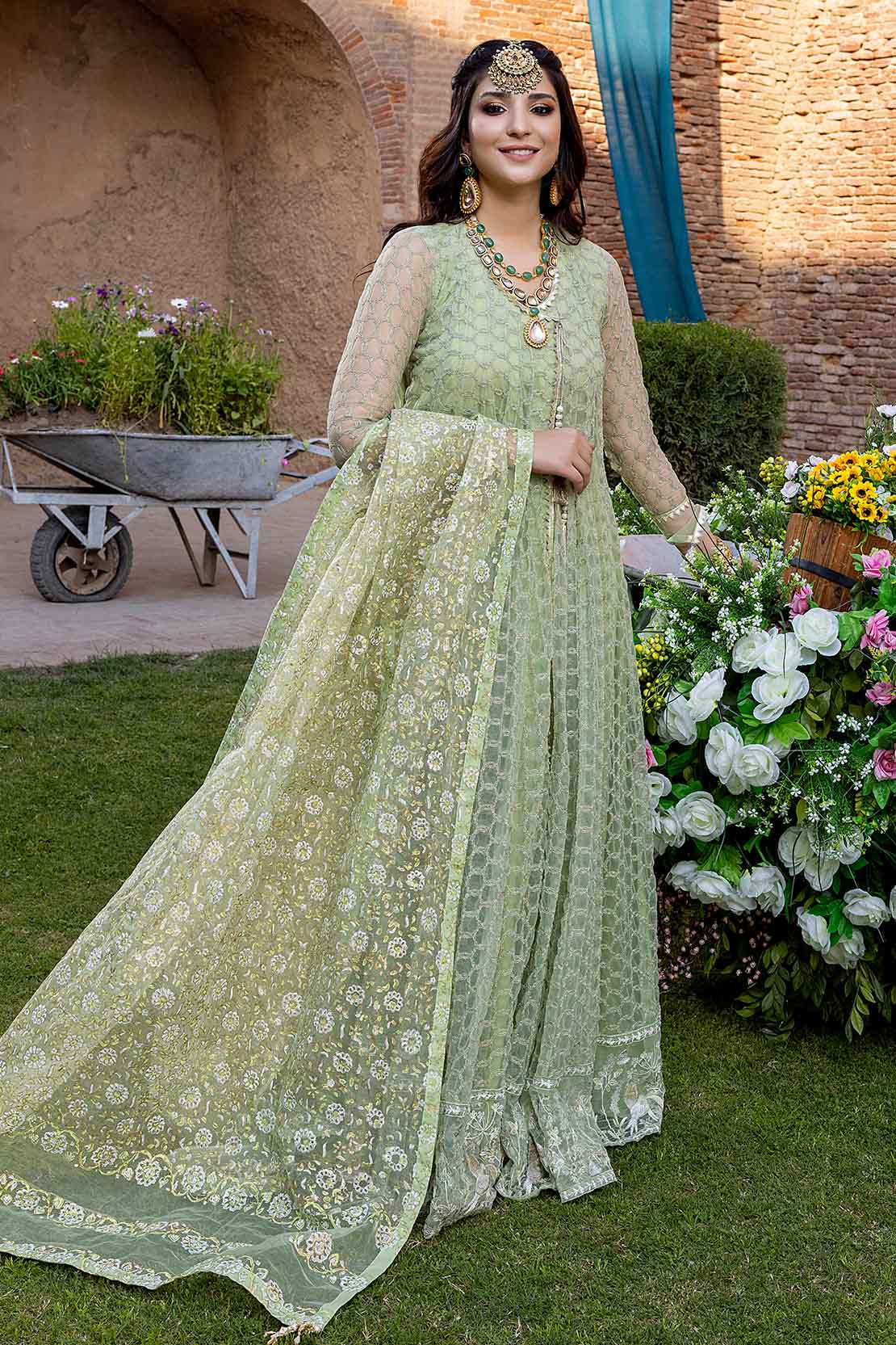 Embroidered Net Suit - Image 5