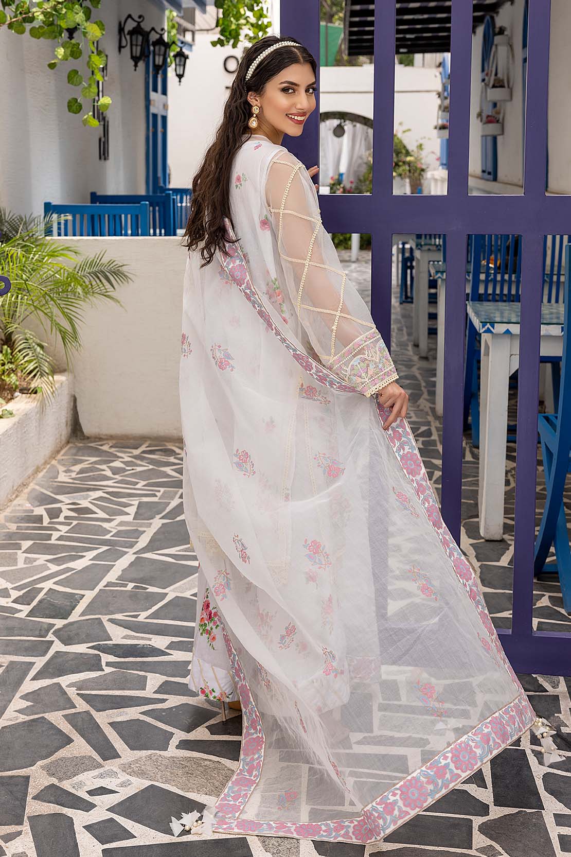 Embroidered Organza Suit - Image 3