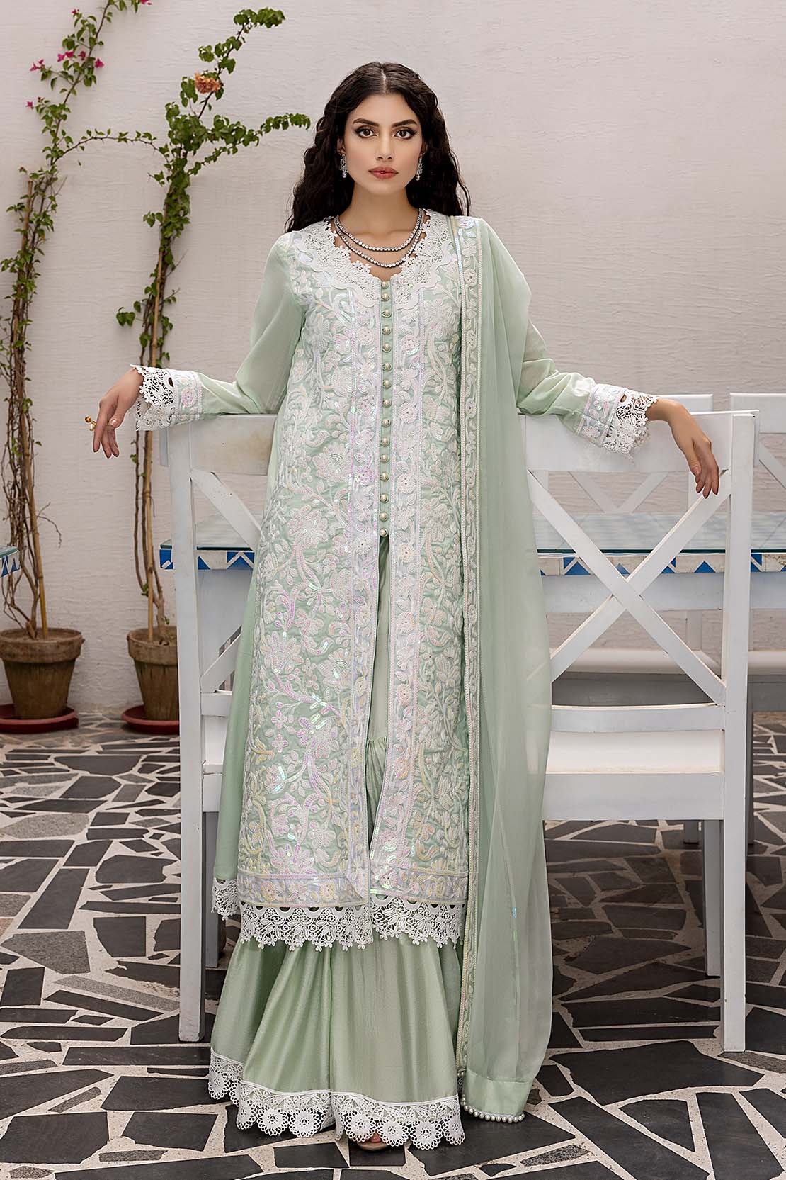 Embroidered Khadi Lawn Suit - Image 6