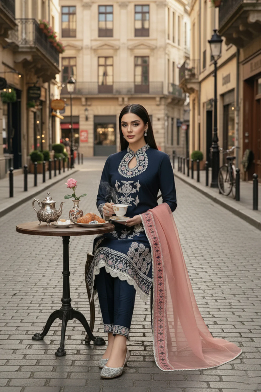 Seline - 3PC Shirt, Pants & Dupatta LUXURY PRET - Image 3
