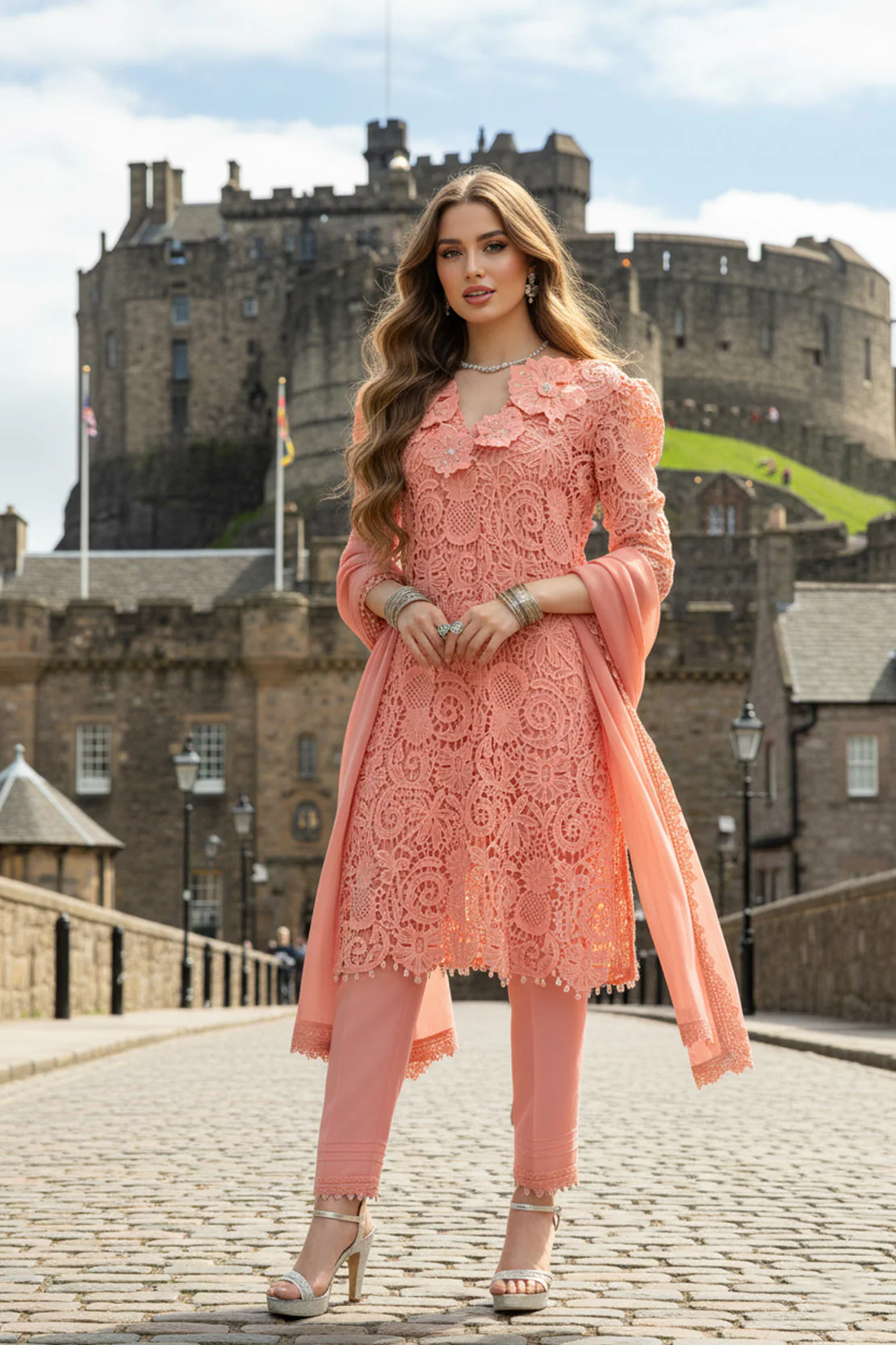 Aura - 4PC Shirt, Inner, Pants & Dupatta LUXURY PRET