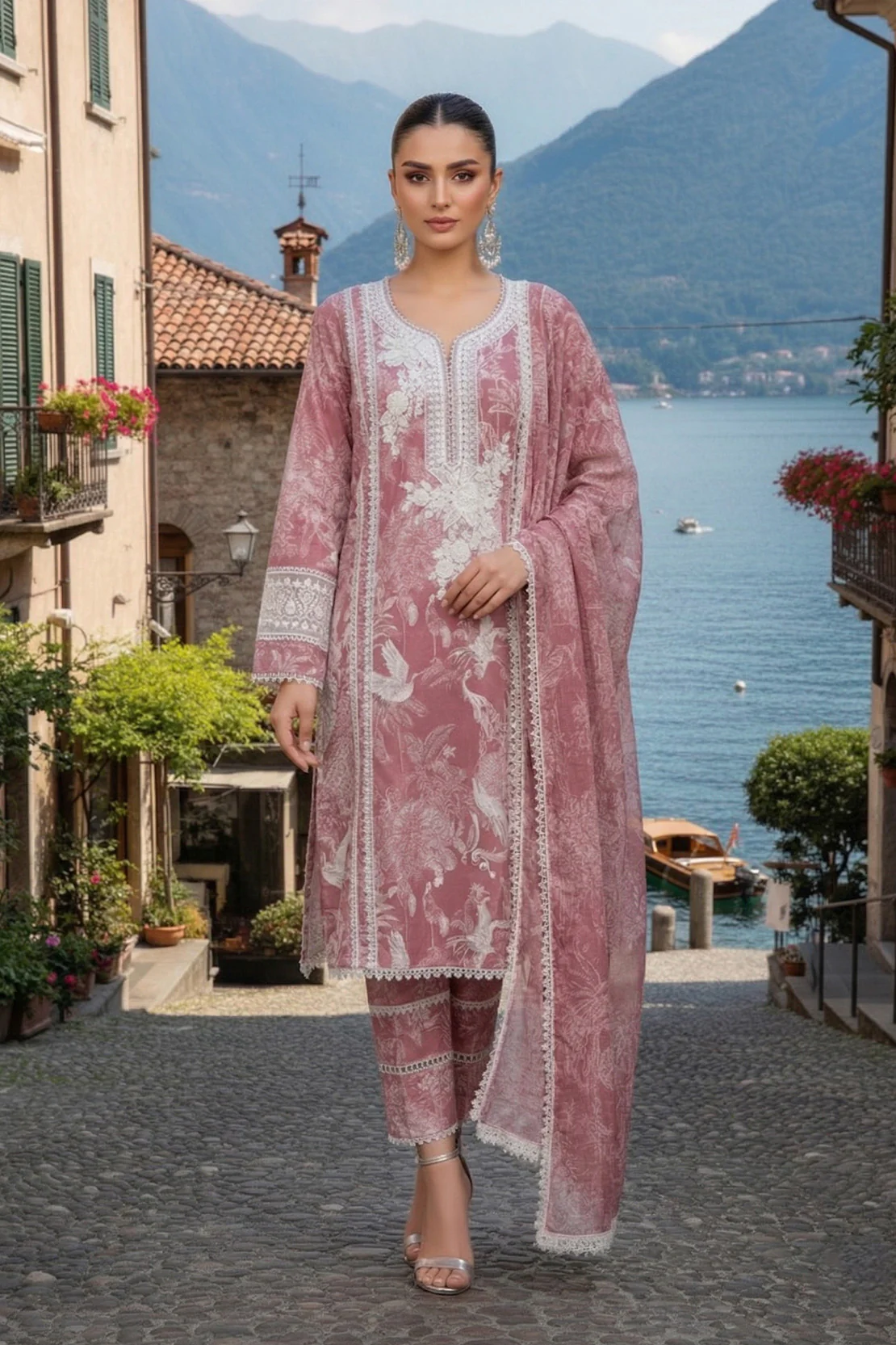 BLOOMY BLOSSOM -3PC GRIP & CHIFFON LUXURY PRET