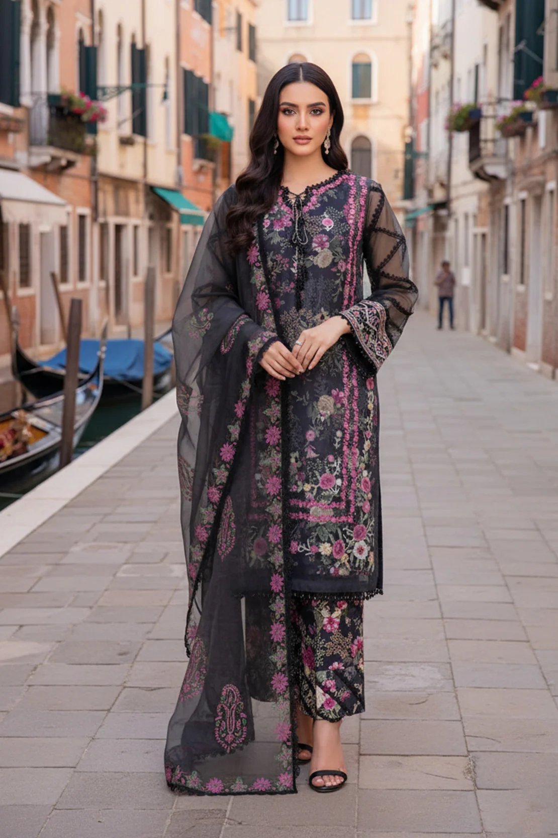 MUSE - 4PC LAWN & ORGANZA LUXURY PRET - Image 5