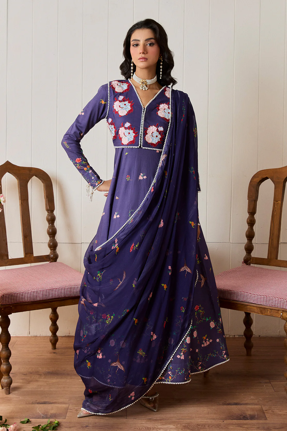 GULRUKH – 2PC LAWN & CHIFFON LUXURY PRET - Image 2