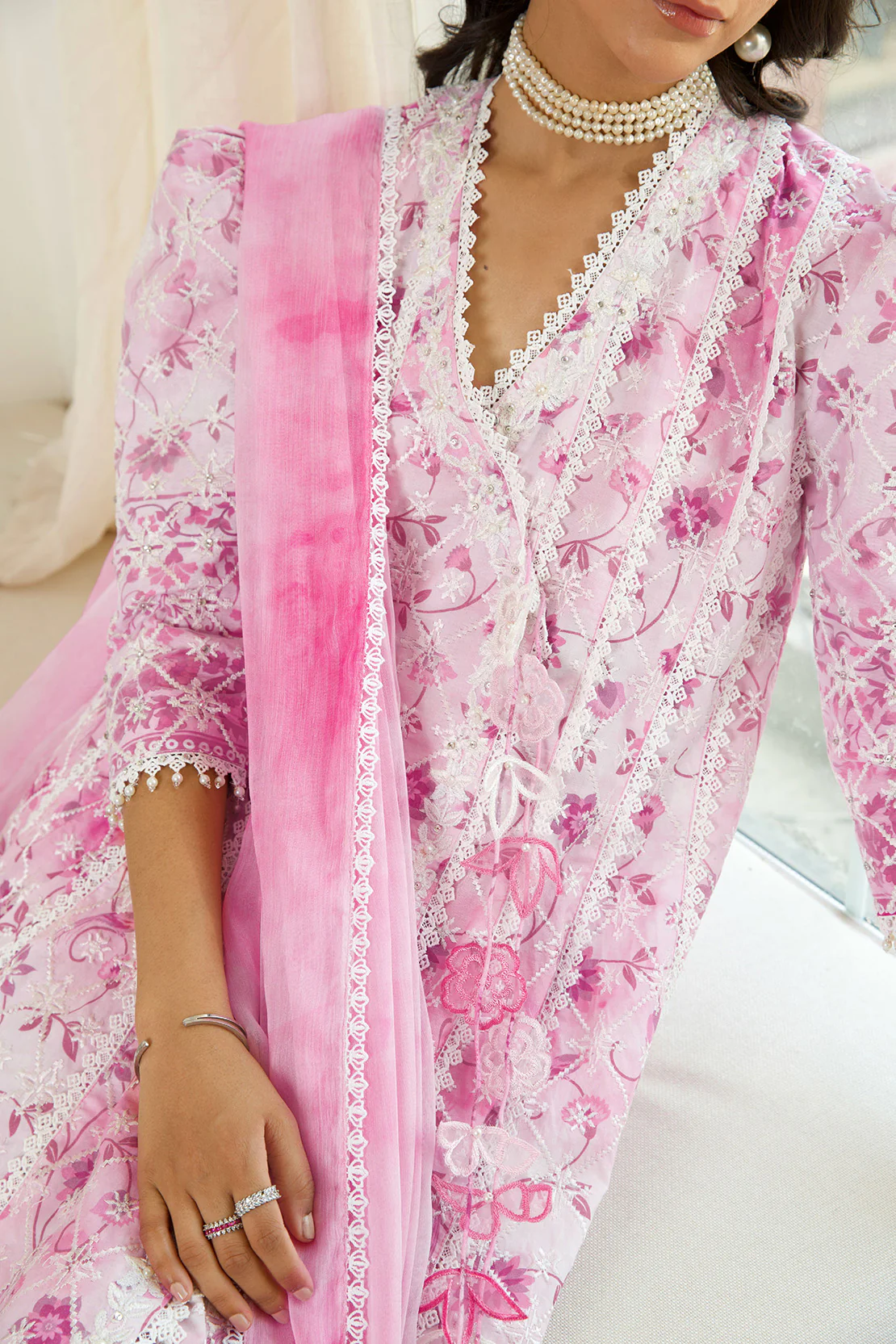 RANGREZ– 2PC LAWN & CHIFFON LUXURY PRET - Image 7
