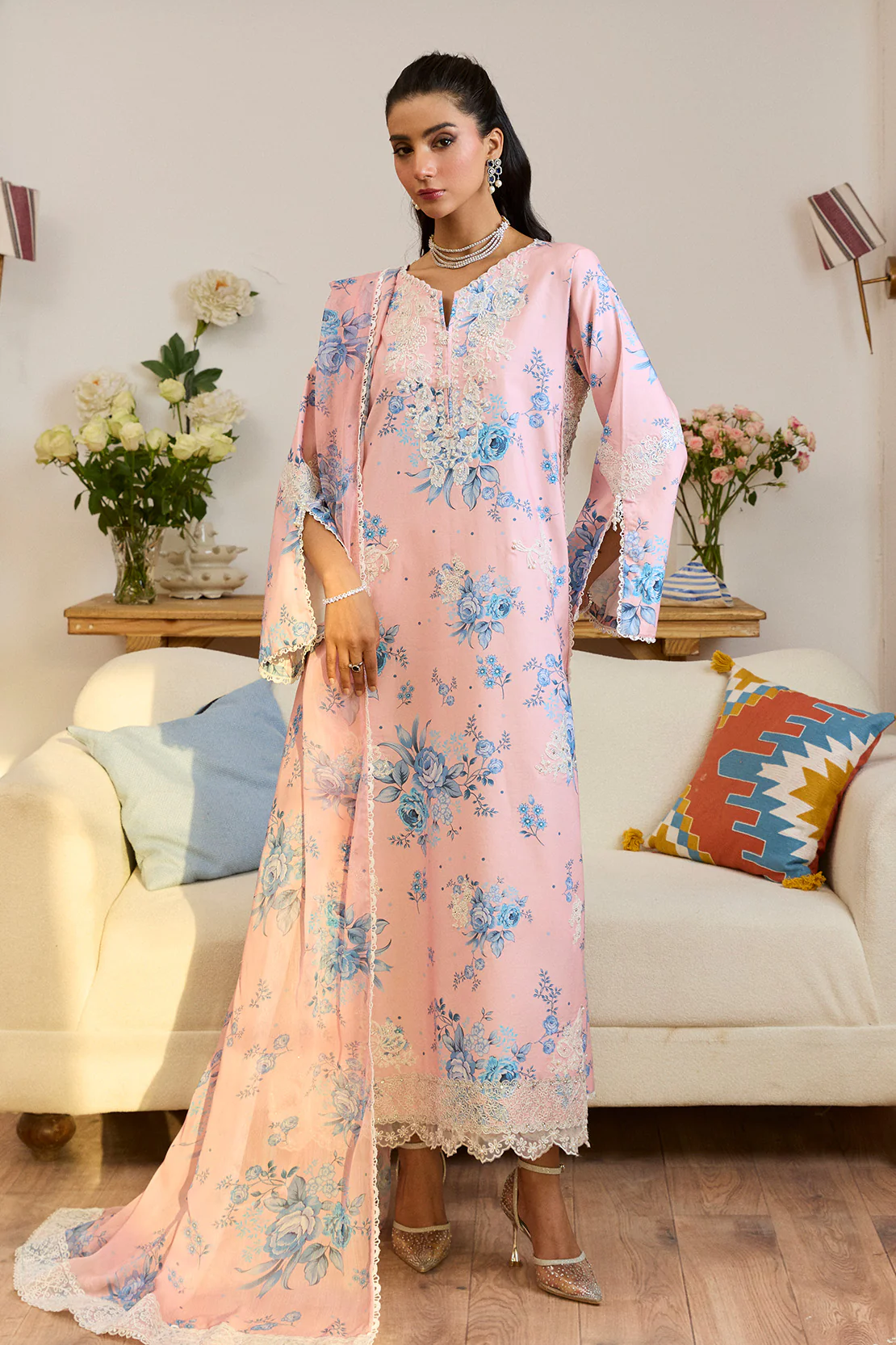 SAHAR GUL– 3PC LAWN & CHIFFON LUXURY PRET - Image 3