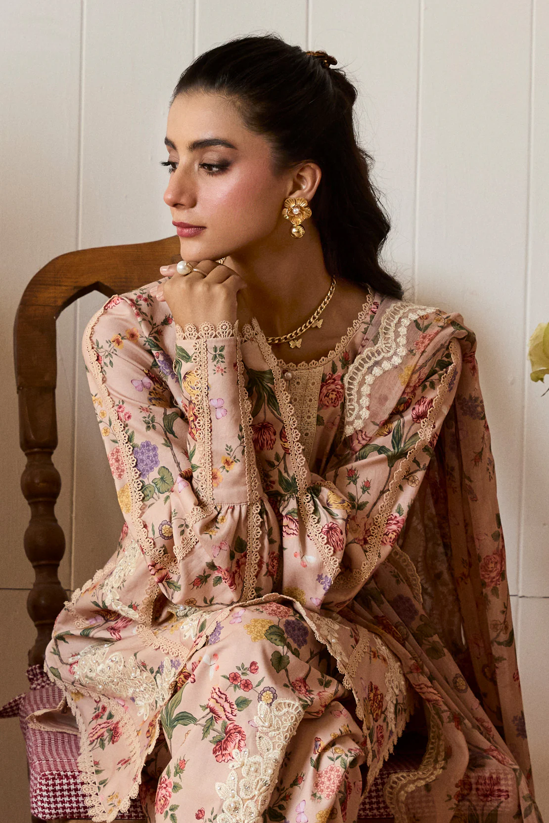 RANG-E-KHIZAN – 3PC LAWN & CHIFFON LUXURY PRET - Image 3