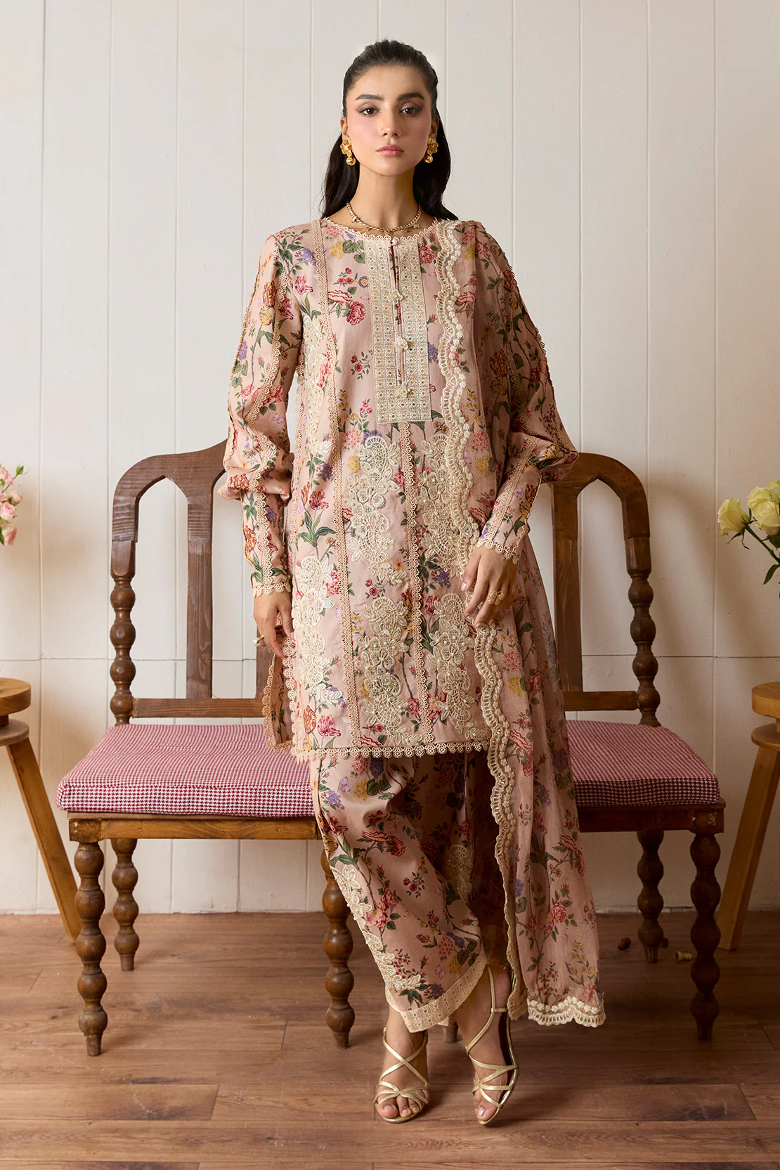RANG-E-KHIZAN – 3PC LAWN & CHIFFON LUXURY PRET - Image 4