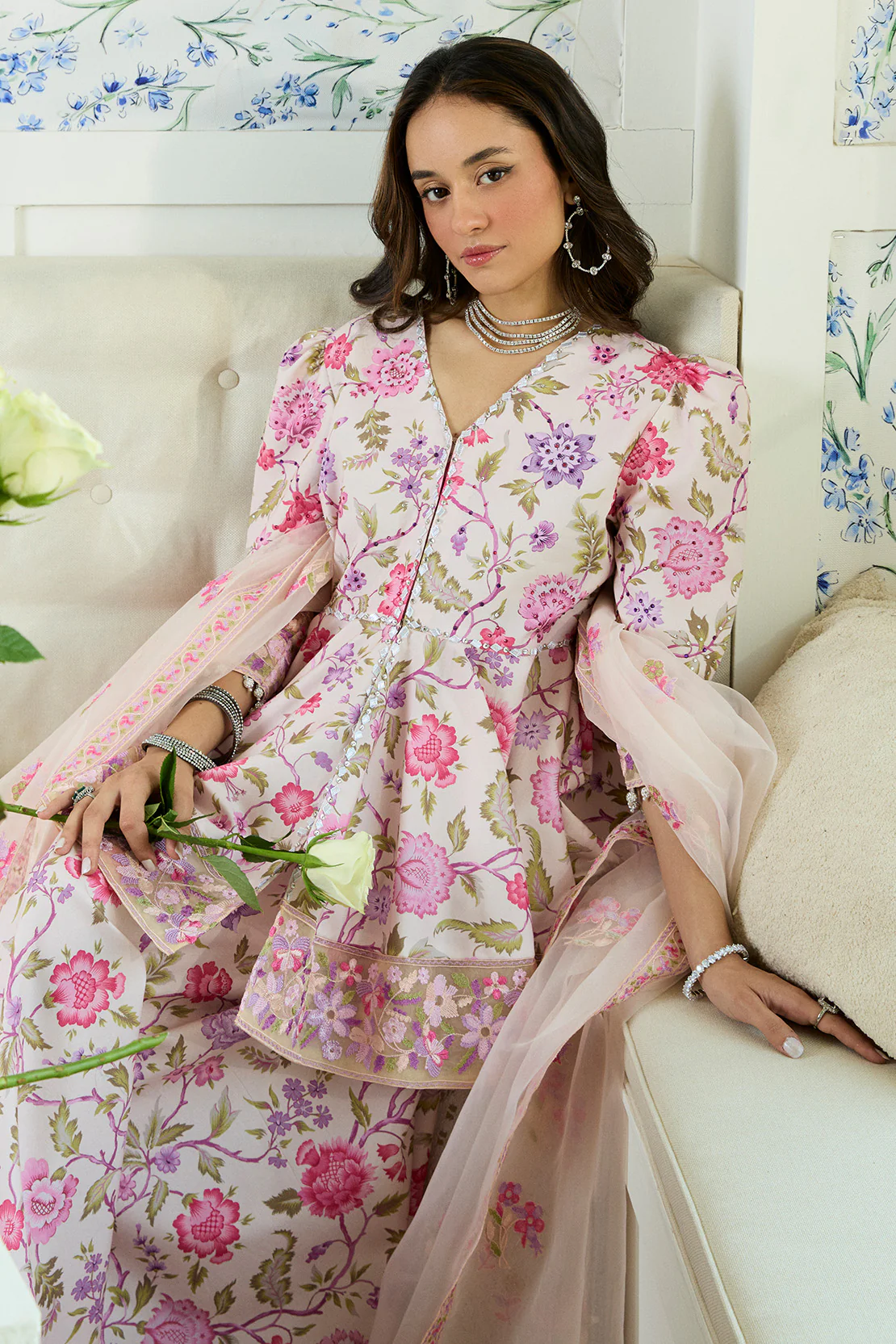 MEHER – 3PC LAWN & ORGANZA LUXURY PRET - Image 6