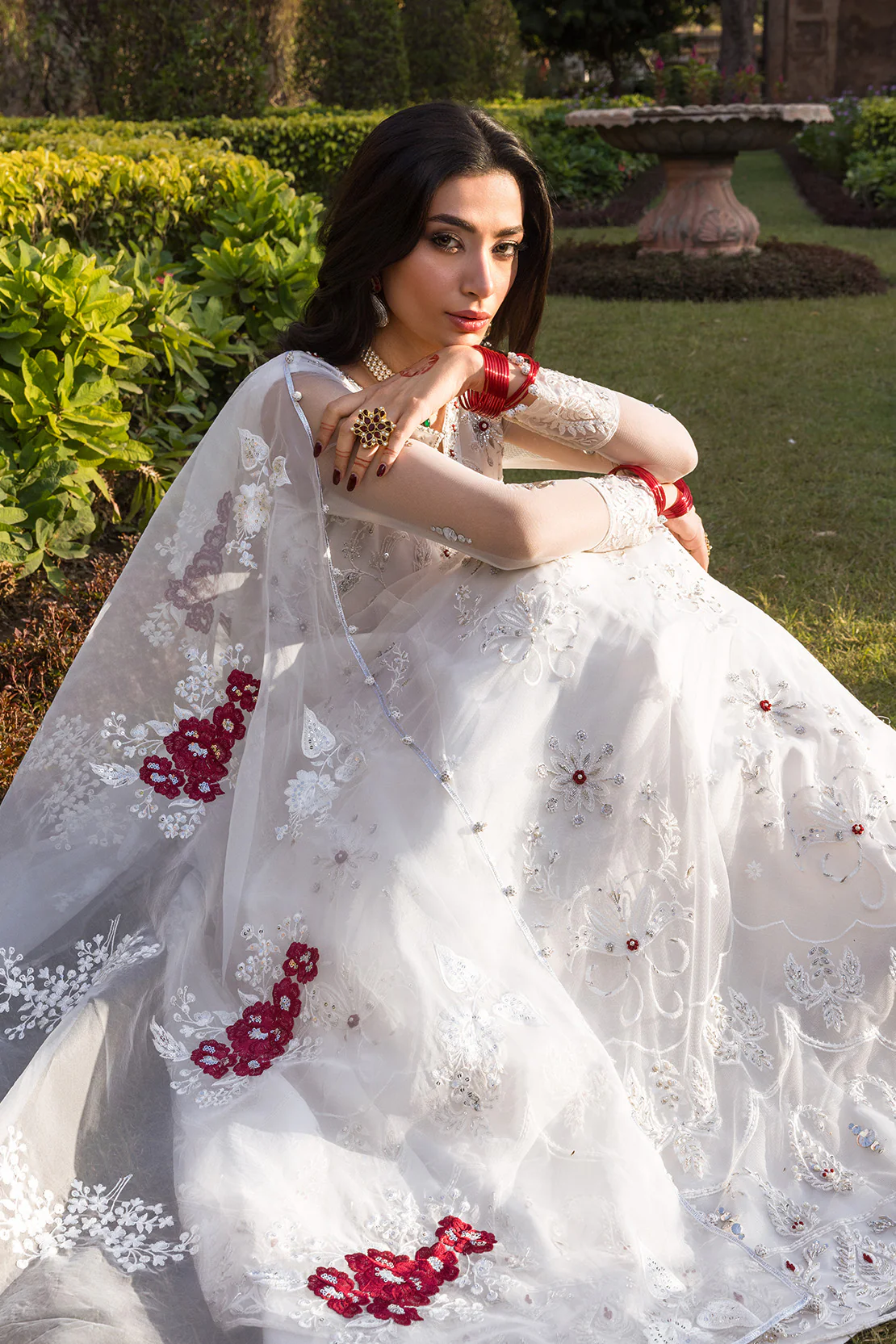 BAHAAR – 2PC NET & ORGANZA WEDDING FESTIVE PRET - Image 6