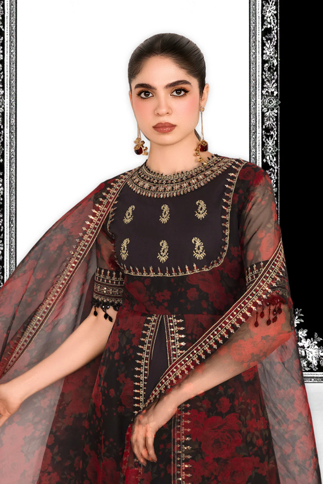 ZARQASH – 2PC ORGANZA & LAWN EID FESTIVE PRET - Image 3
