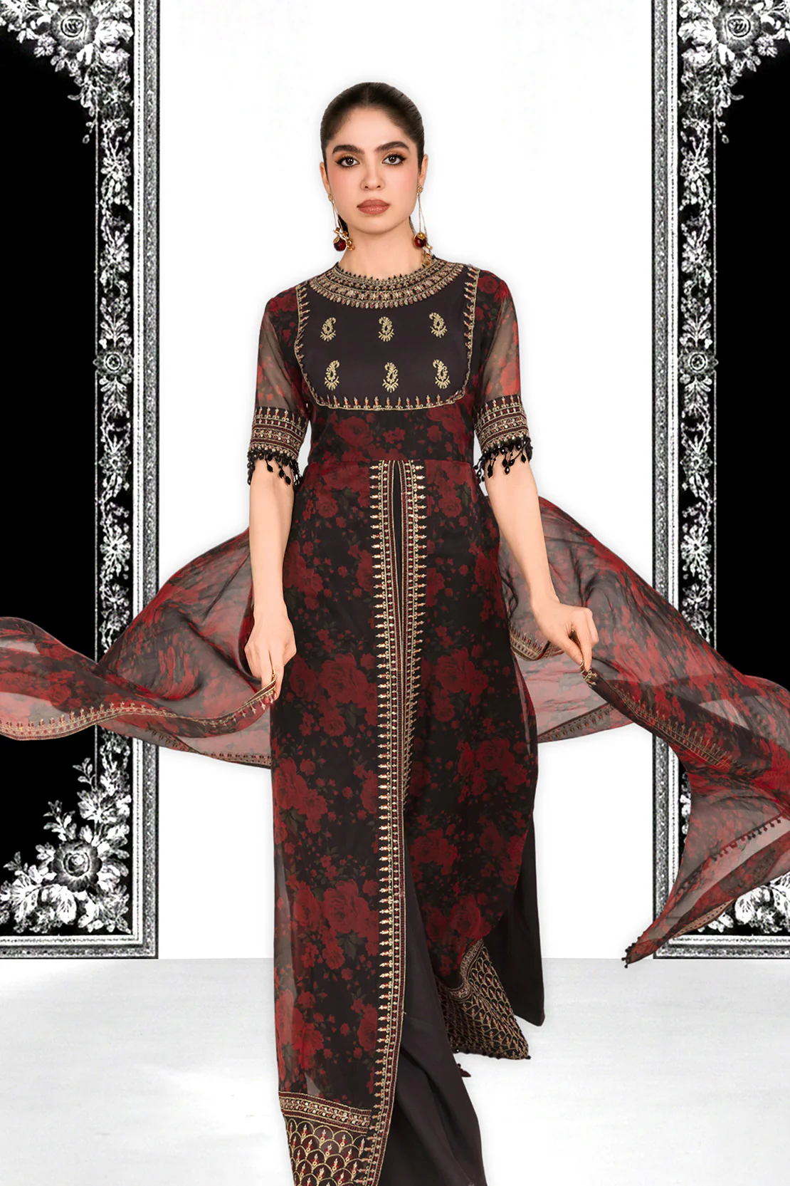 ZARQASH – 2PC ORGANZA & LAWN EID FESTIVE PRET - Image 4