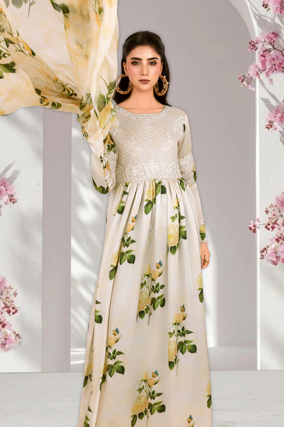 GULPOSH – 2PC SHAMOOZ SILK & CHIFFON EID FESTIVE PRET - Image 4