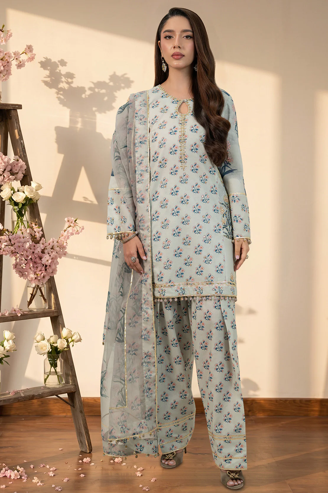 BUTTER CUP 3PC LAWN & ORGANZA EID FESTIVE PRET - Image 8