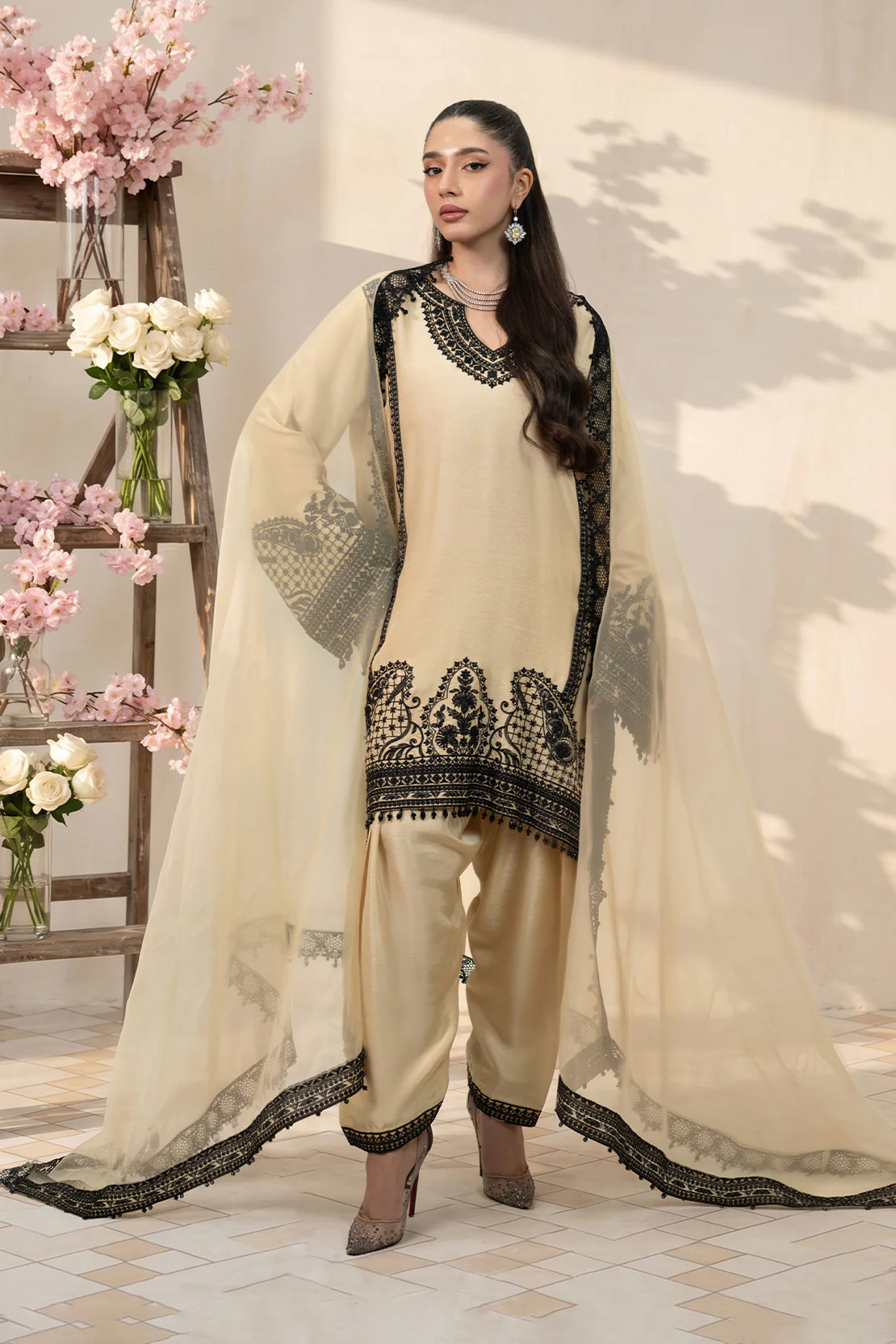 SPARKLE 2PC RAWSILK & ORGANZA EID FESTIVE PRET - Image 2