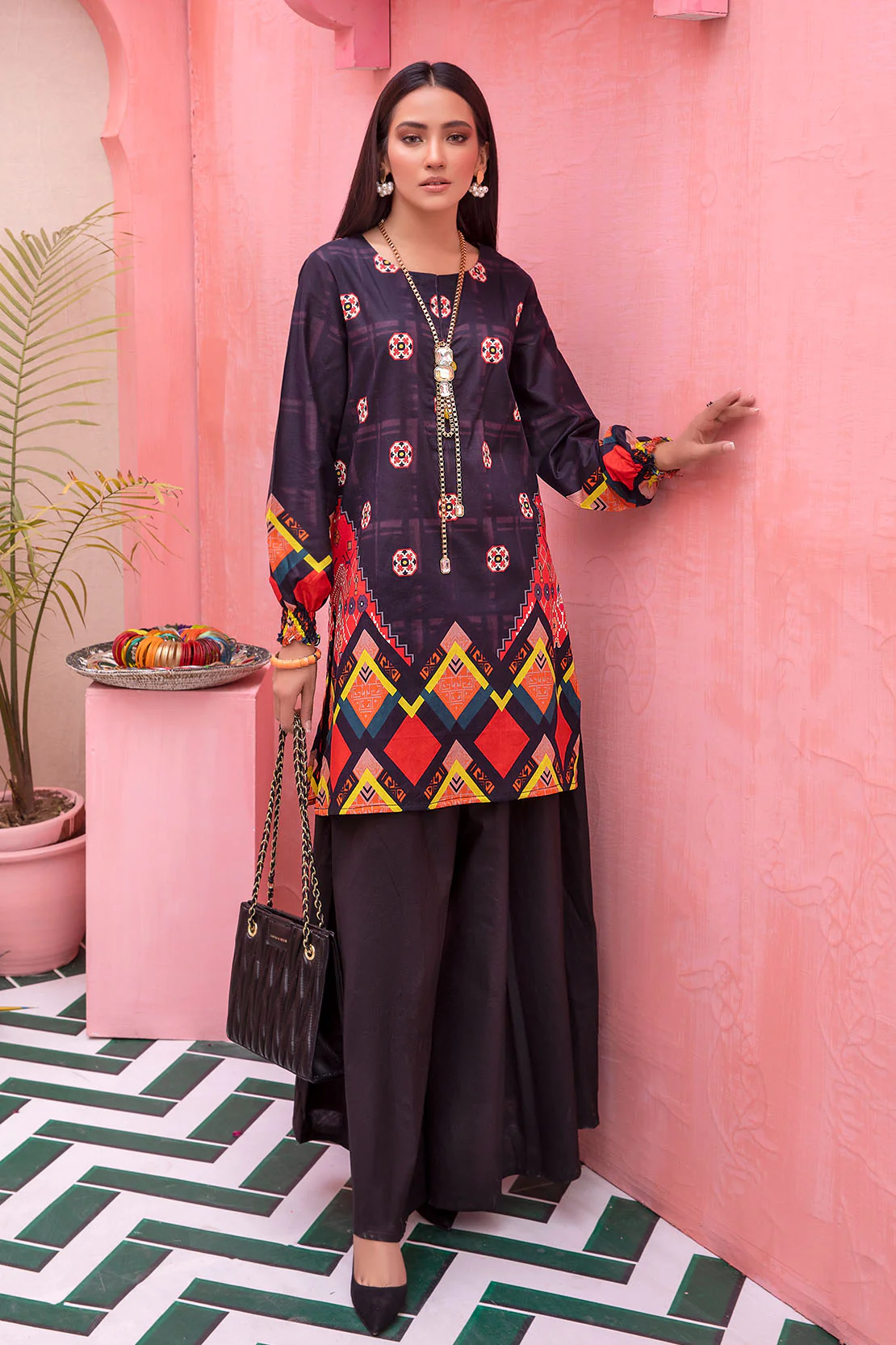 Printed Fusion Kurti - Image 3