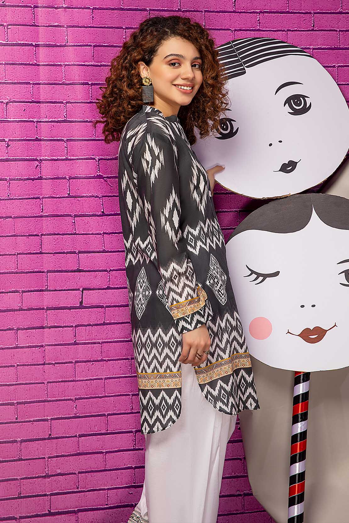 Printed Fusion Kurti - Image 7