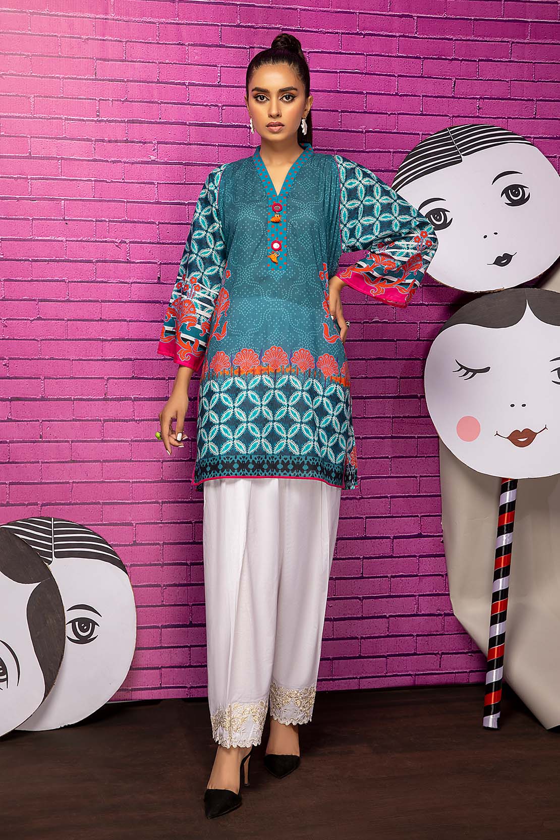Printed Fusion Kurti - Image 3