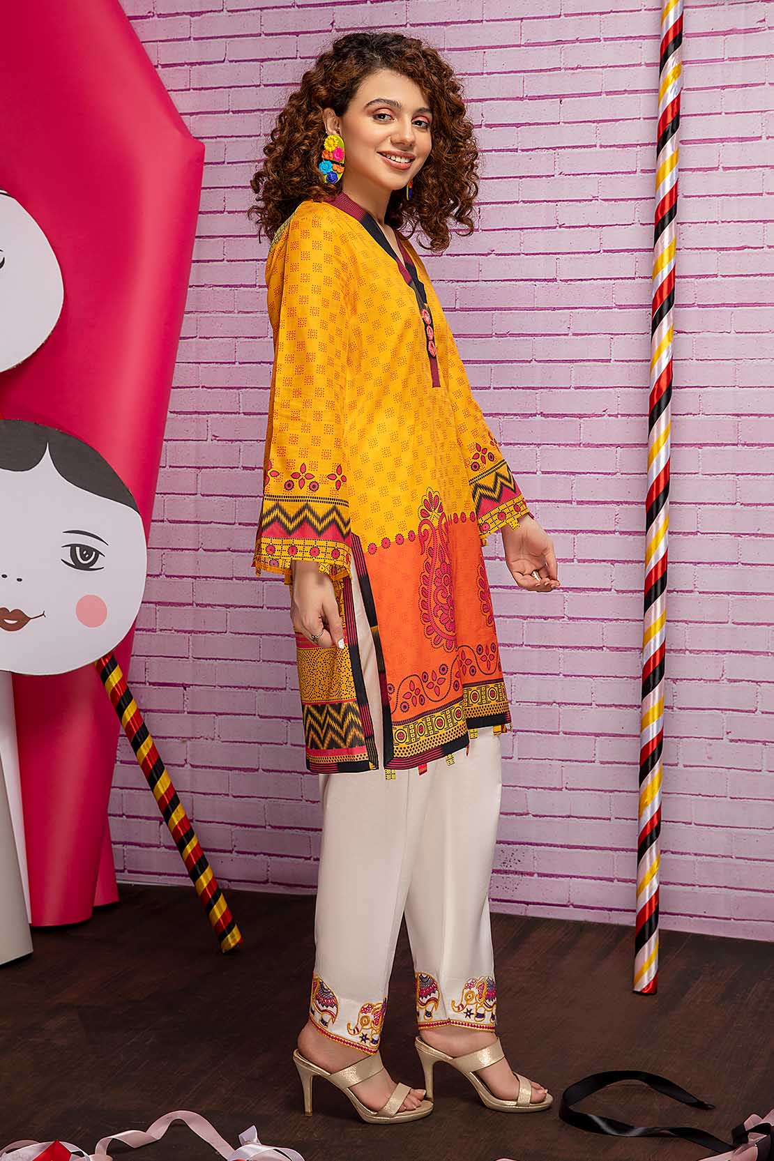 Printed Fusion Kurti - Image 5