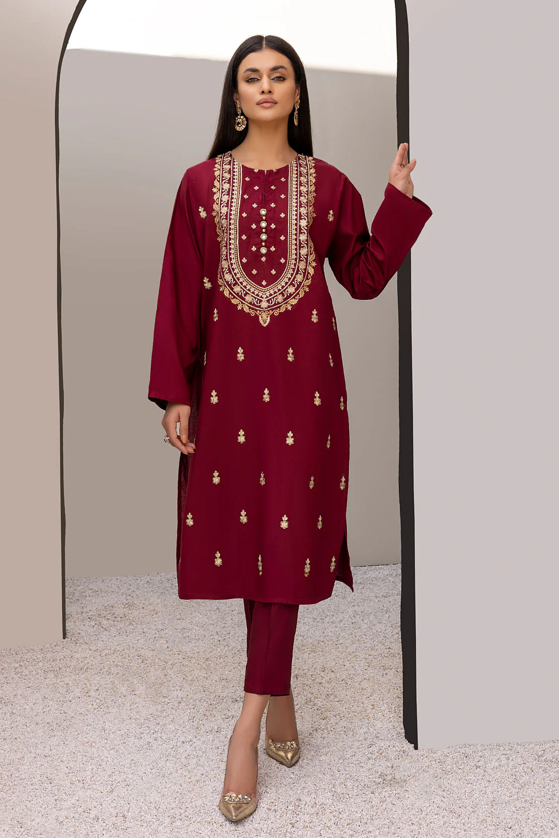 Solid Embroidered Shirt