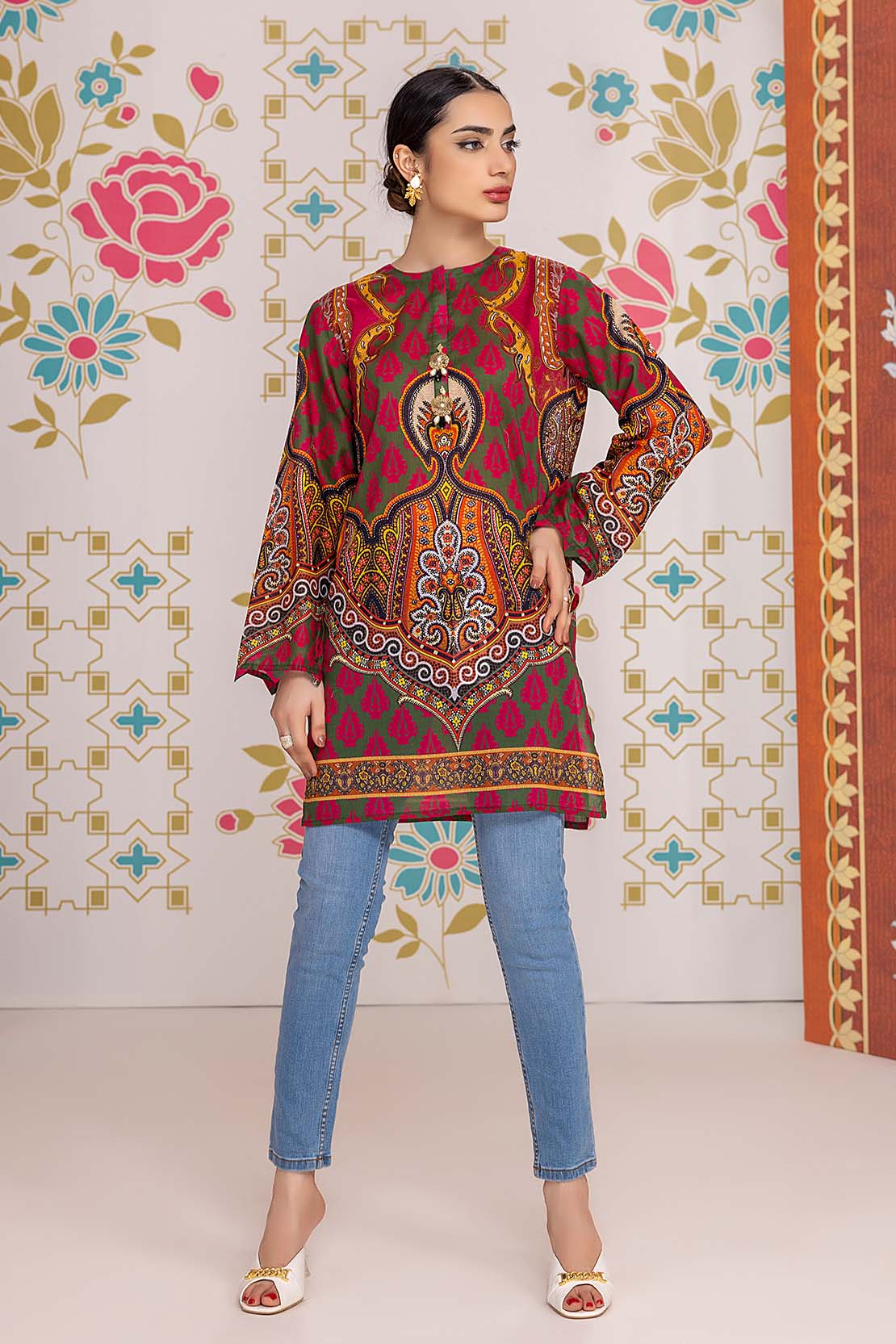 Printed Fusion Kurti - Image 3