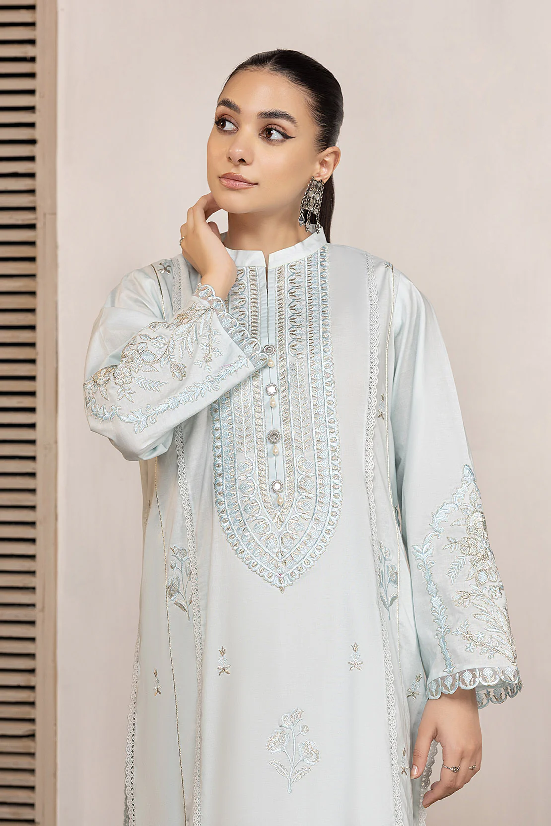 Solid Embroidered Shirt - Image 5