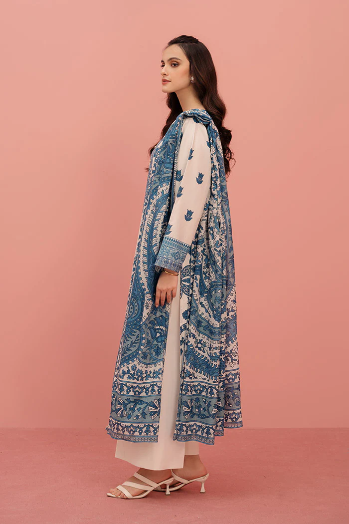 Printed - 3 Pc Lawn Suit (Stitched) - Image 4