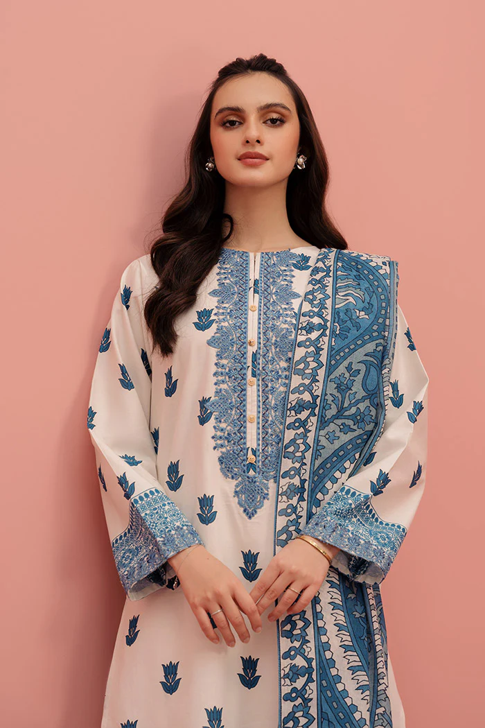 Printed - 3 Pc Lawn Suit (Stitched) - Image 6