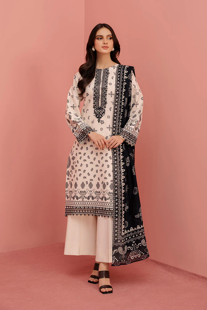Printed - 3 Pc Lawn Suit (Stitched) - Image 4