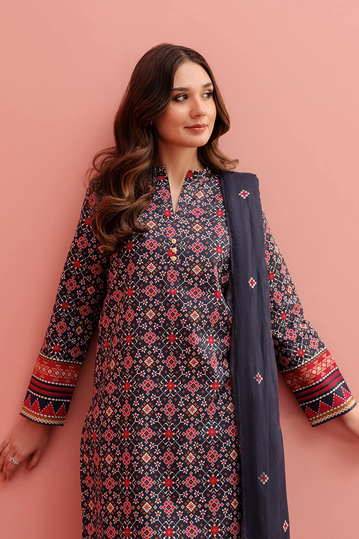 Printed - 3 Pc Lawn Suit (Stitched) - Image 5