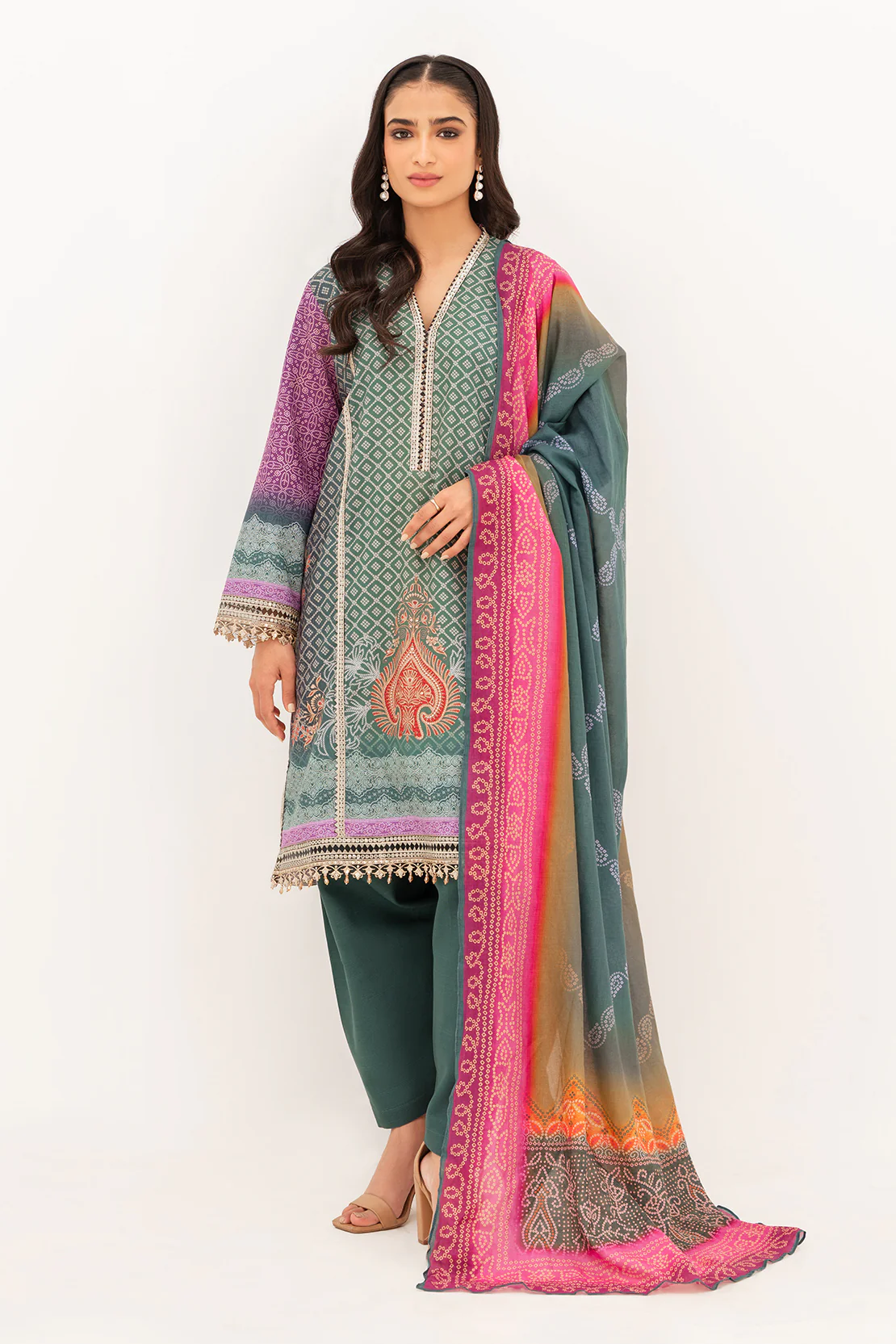 Printed - 3 Pc Lawn Suit - Image 2