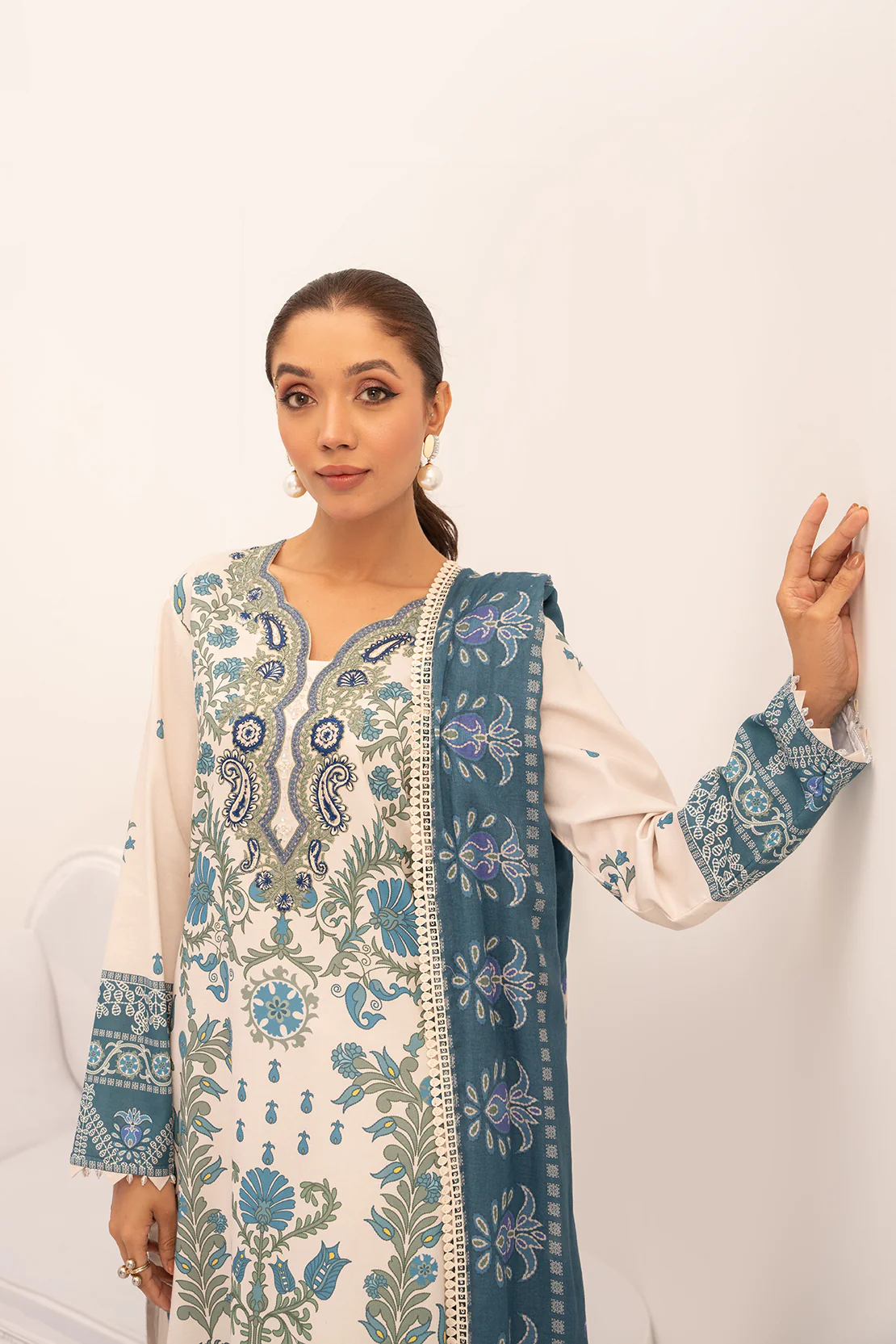 PRINTED - 3 PC LAWN SUIT - Image 3