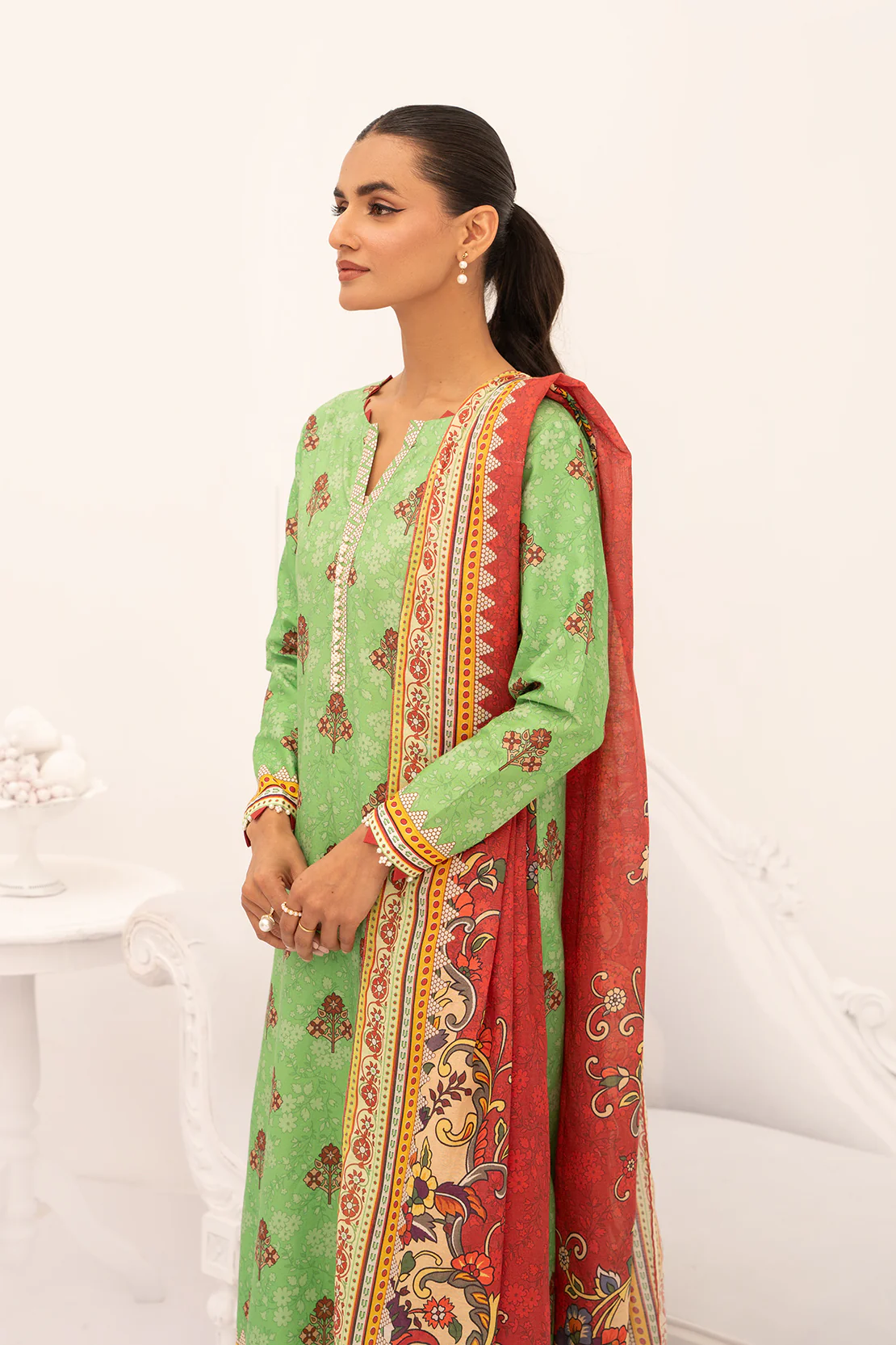 PRINTED - 3 PC LAWN SUIT - Image 4