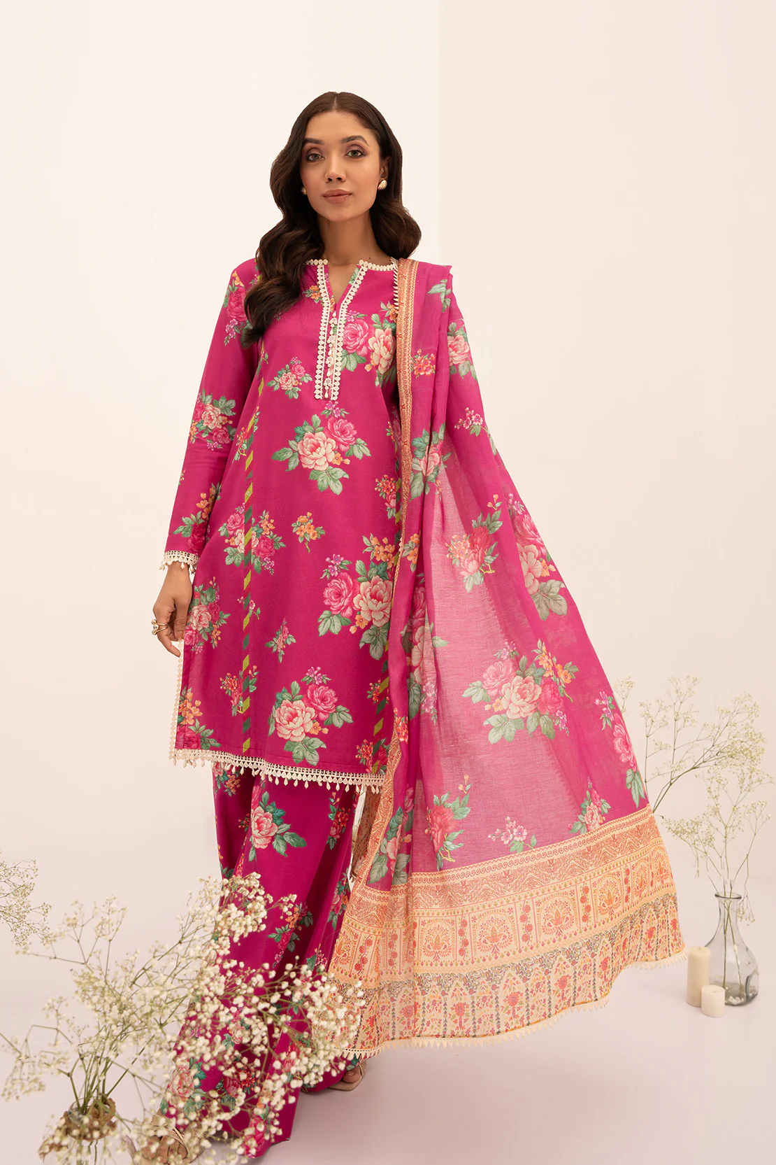 PRINTED - 3 PC LAWN SUIT - Image 3