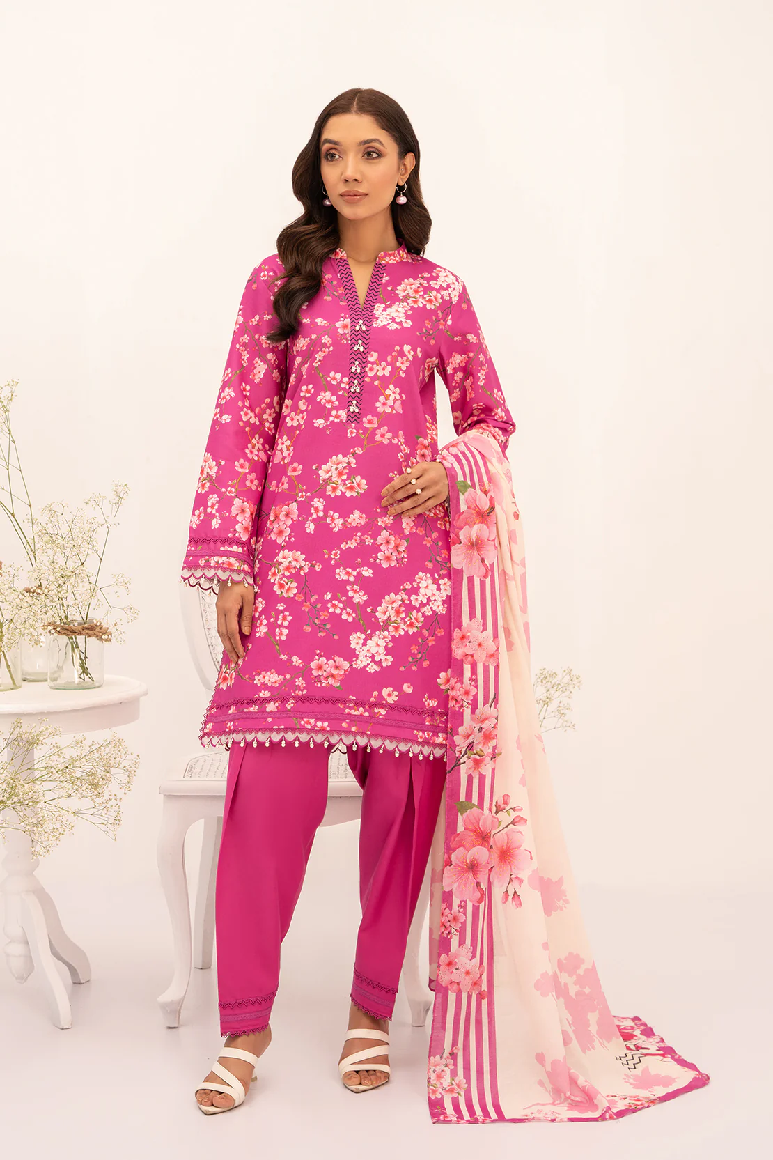 PRINTED - 3 PC LAWN SUIT - Image 2