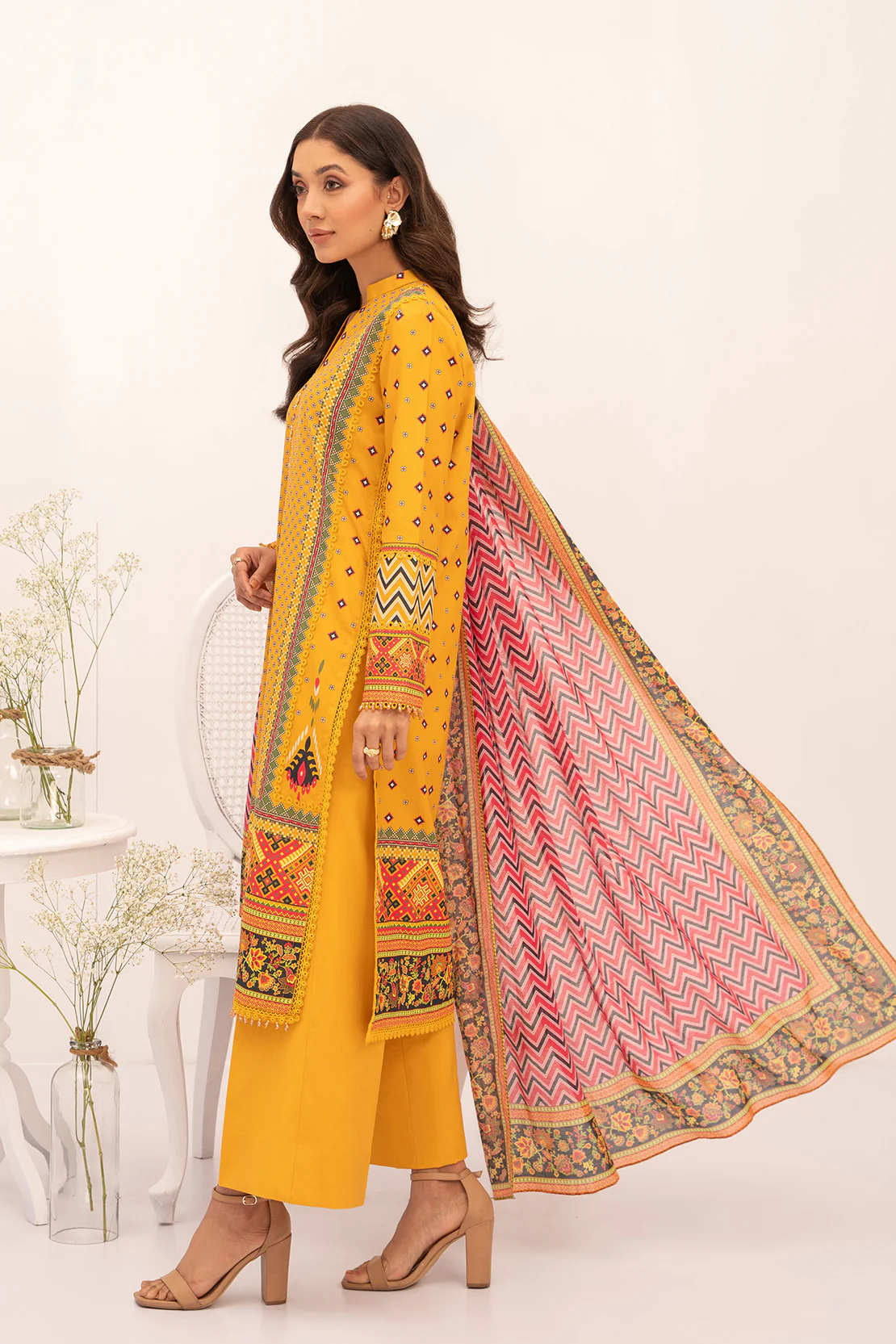PRINTED - 3 PC LAWN SUIT - Image 3