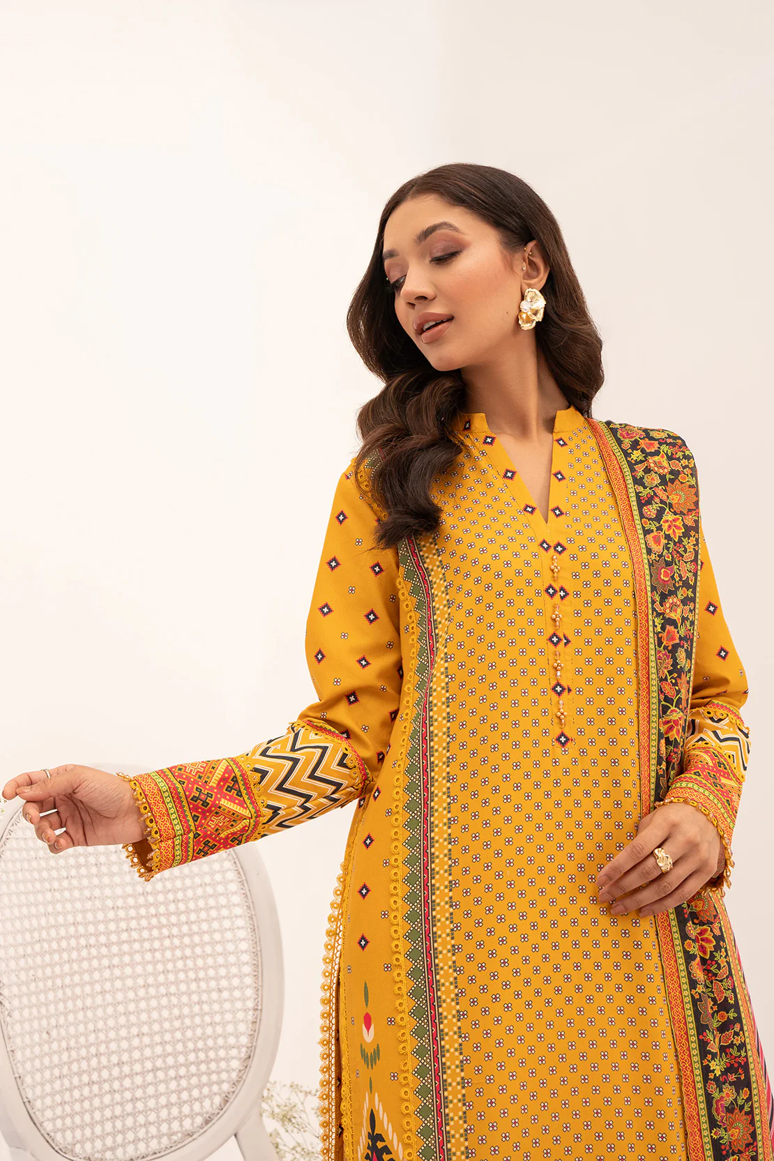 PRINTED - 3 PC LAWN SUIT - Image 4