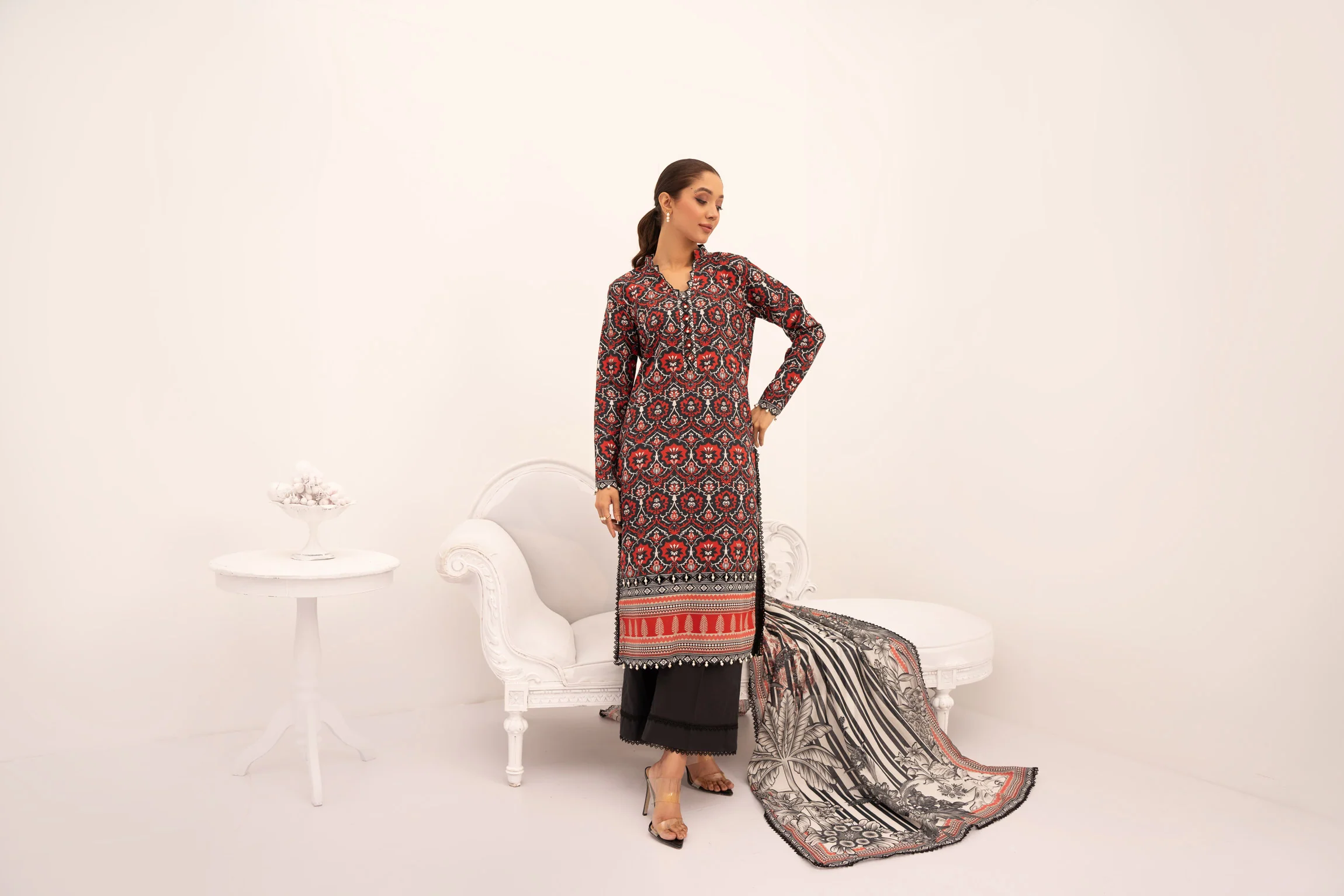 PRINTED - 3 PC LAWN SUIT - Image 3