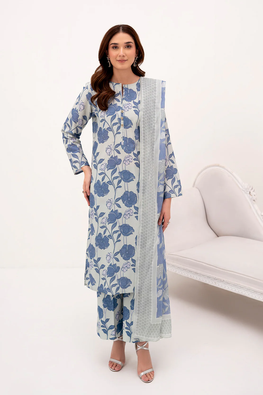 PRINTED - 3 PC LAWN SUIT (STITCHED) - Image 4