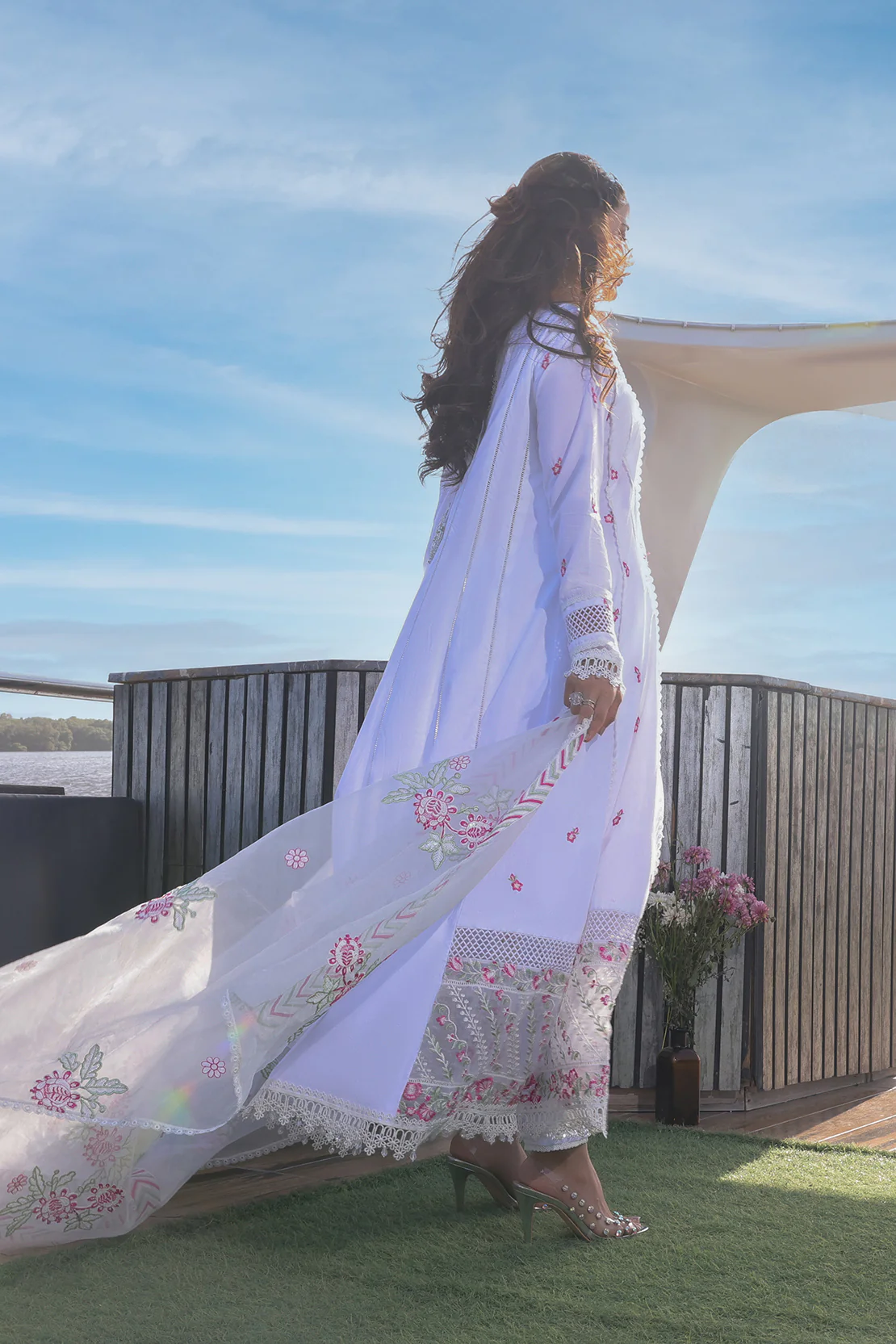 Premium - 3 Pc Lawn Suit (Pearl) - Image 6