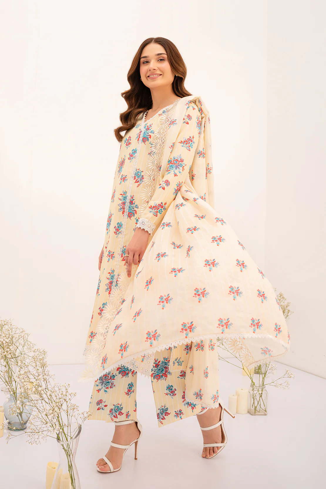PRINTED - 3 PC LAWN SUIT - Image 4